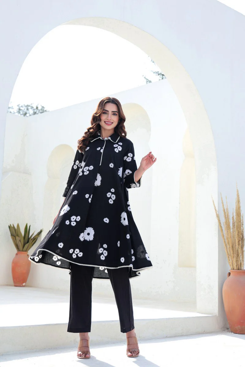 Nayab Cotton Floral A-line Coord Set - Image 5