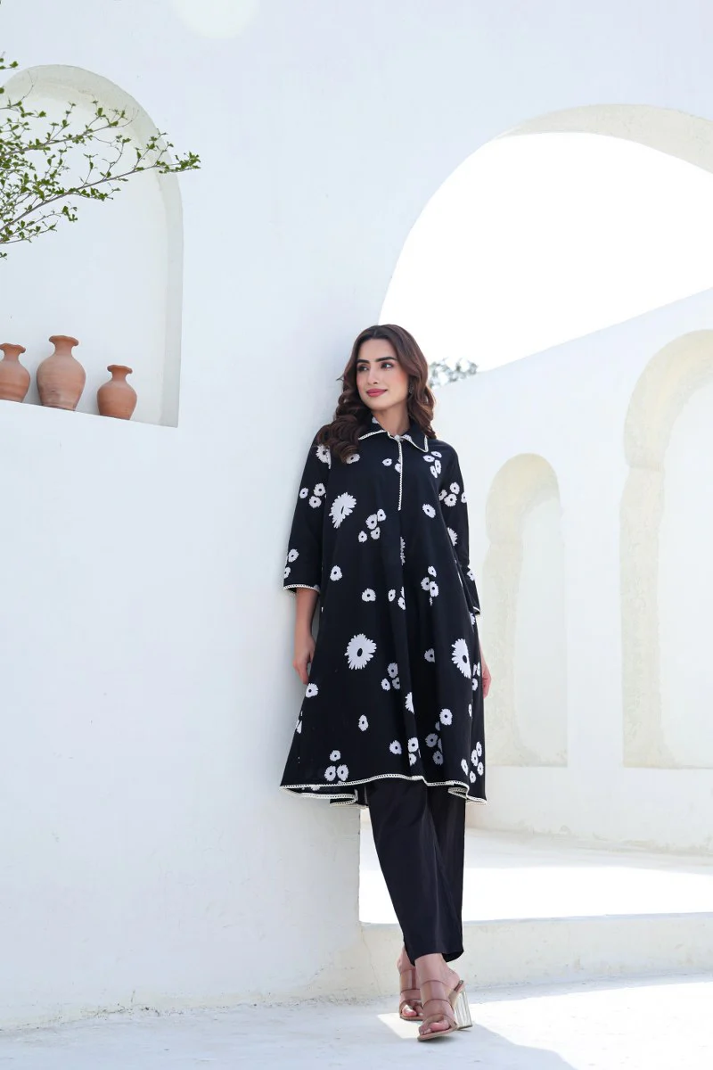 Nayab Cotton Floral A-line Coord Set - Image 9