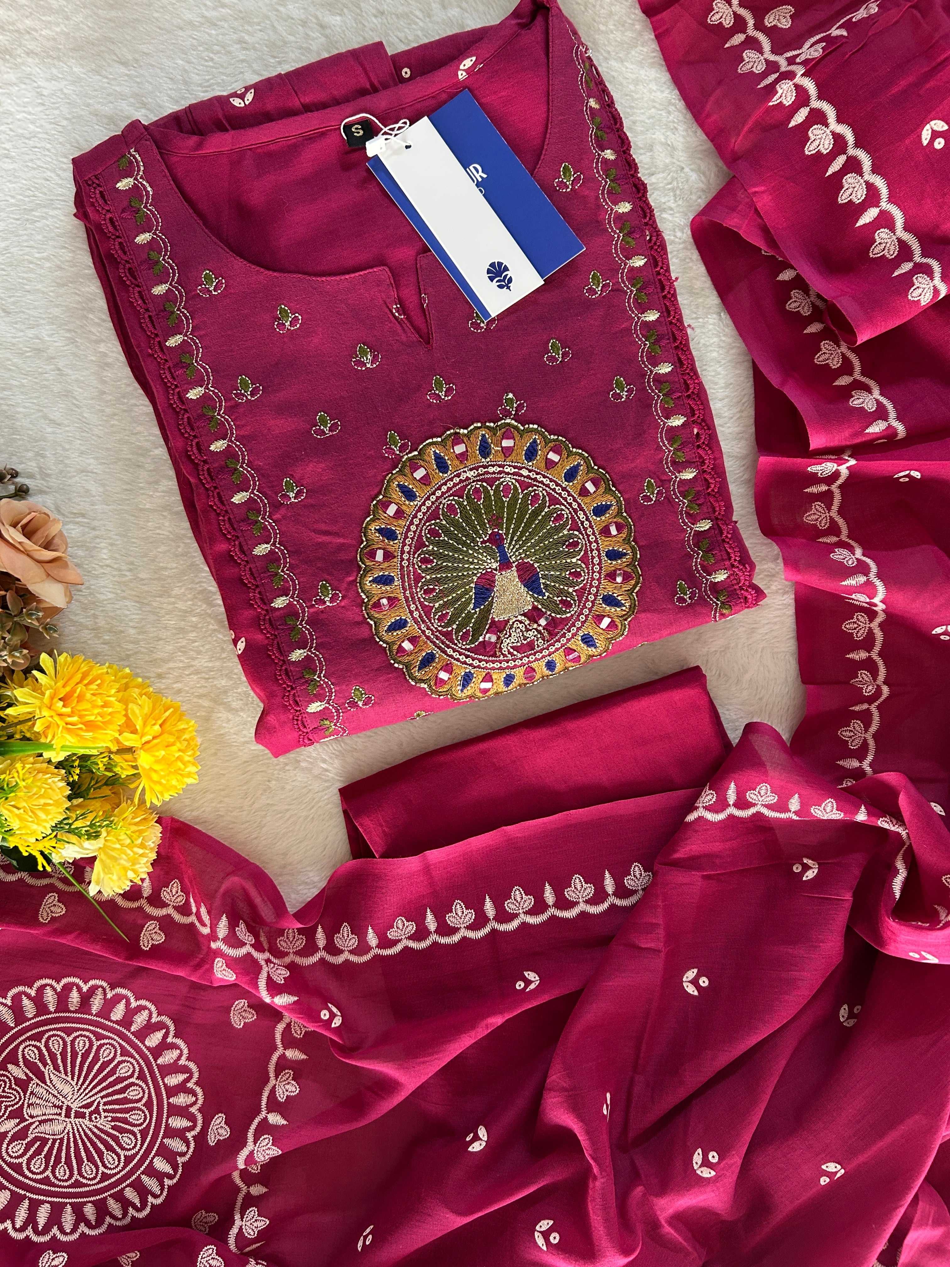 Neerja Mul Cotton Embroidered Pant Set - Image 5