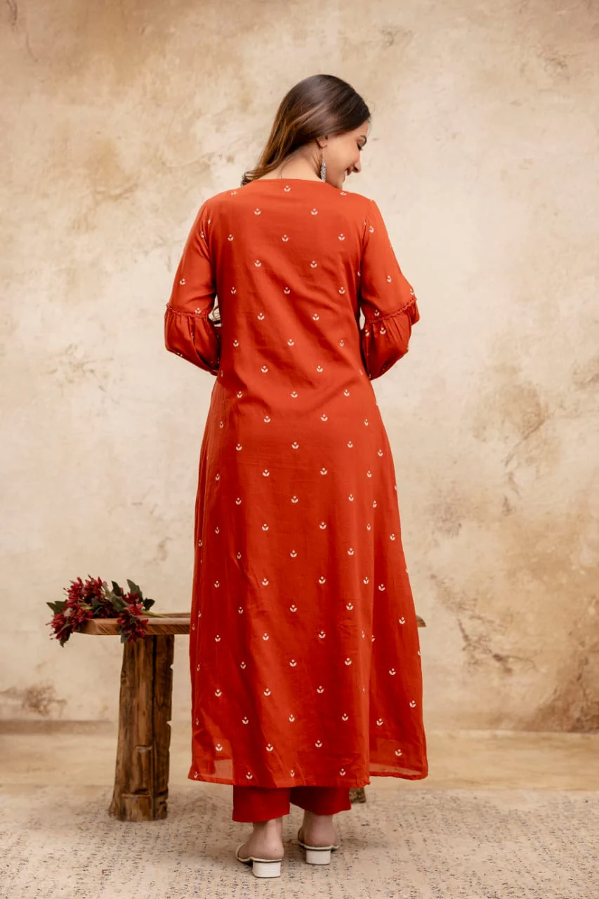 Neerja Mul Cotton Embroidered Pant Set - Image 8