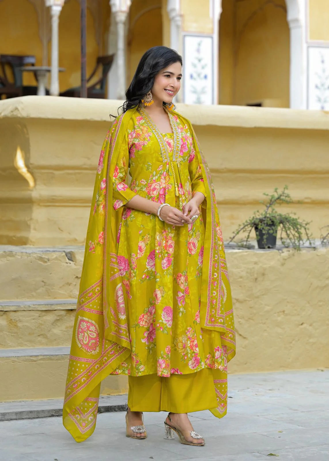 Nehal Vetican Silk A-line Divider Set - Image 2