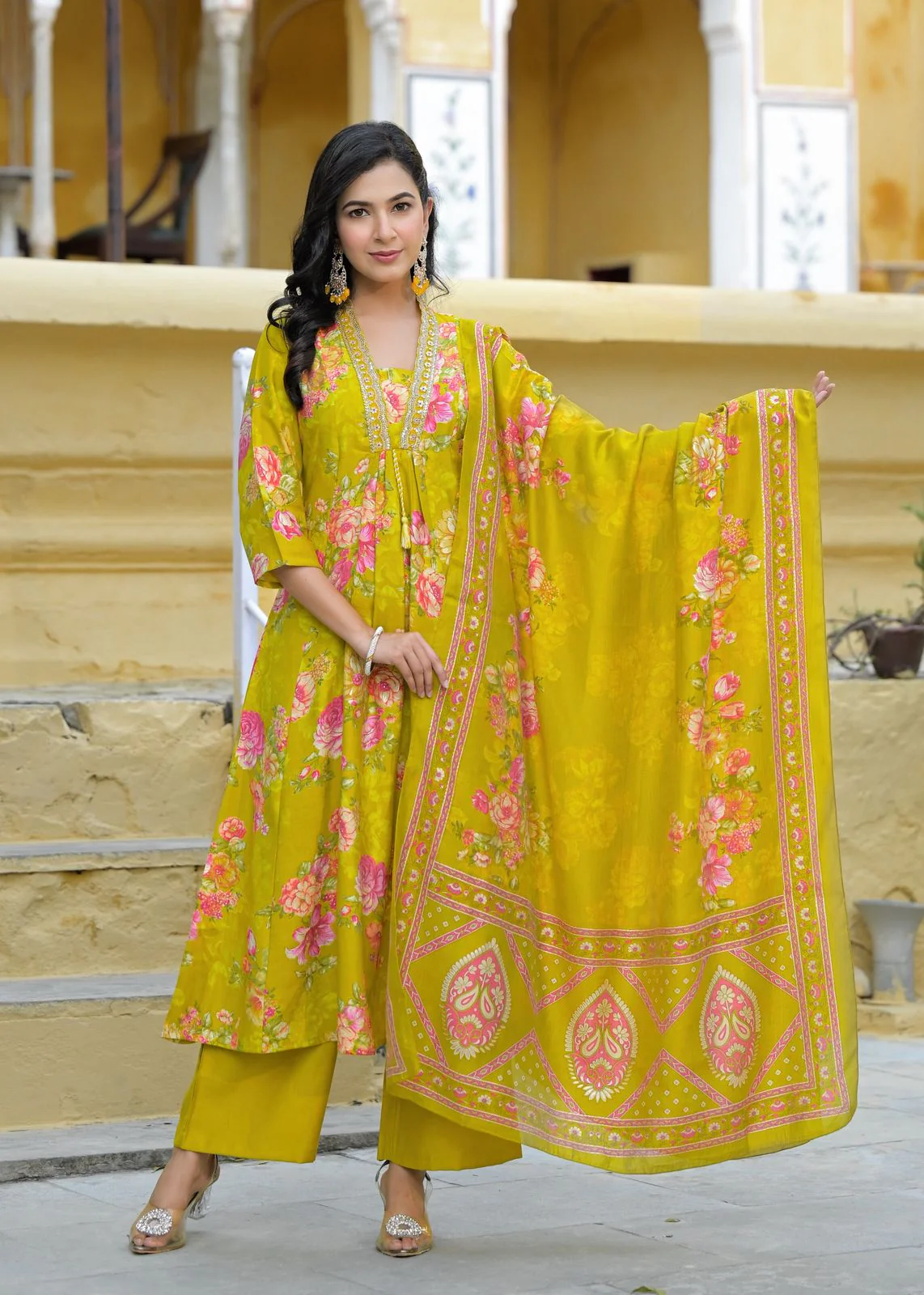 Nehal Vetican Silk A-line Divider Set - Image 3