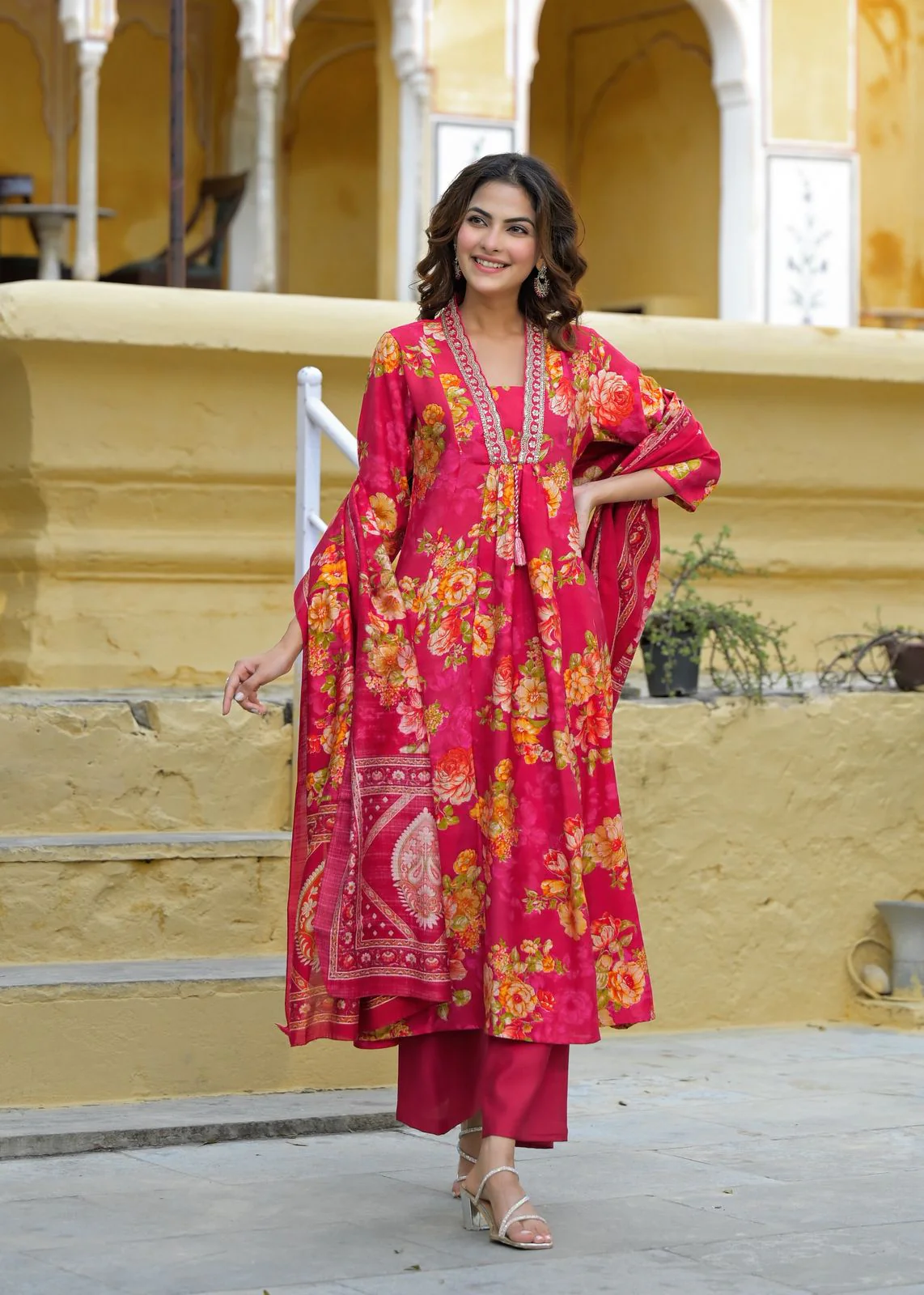Nehal Vetican Silk A-line Divider Set - Image 5