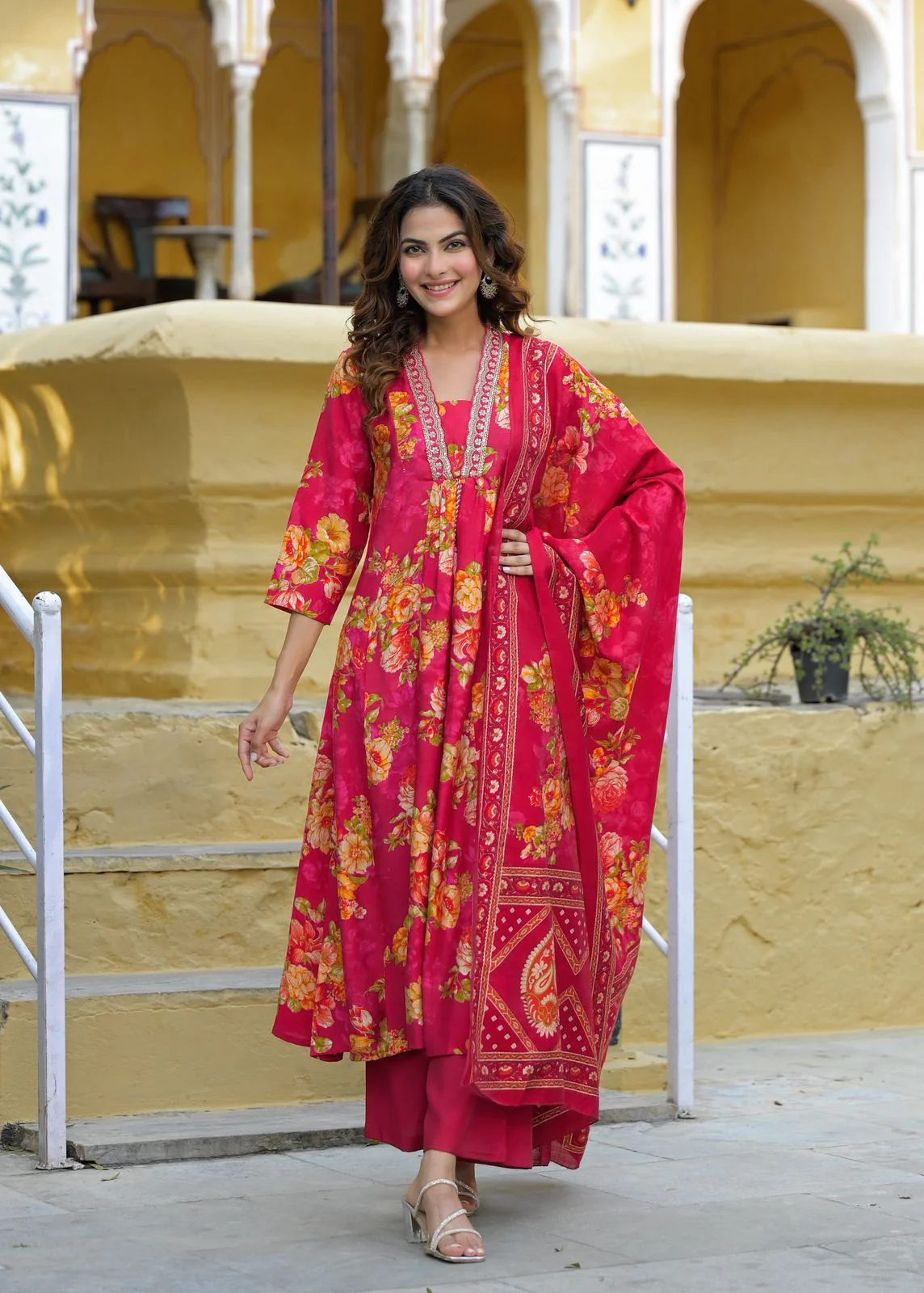 Nehal Vetican Silk A-line Divider Set - Image 6