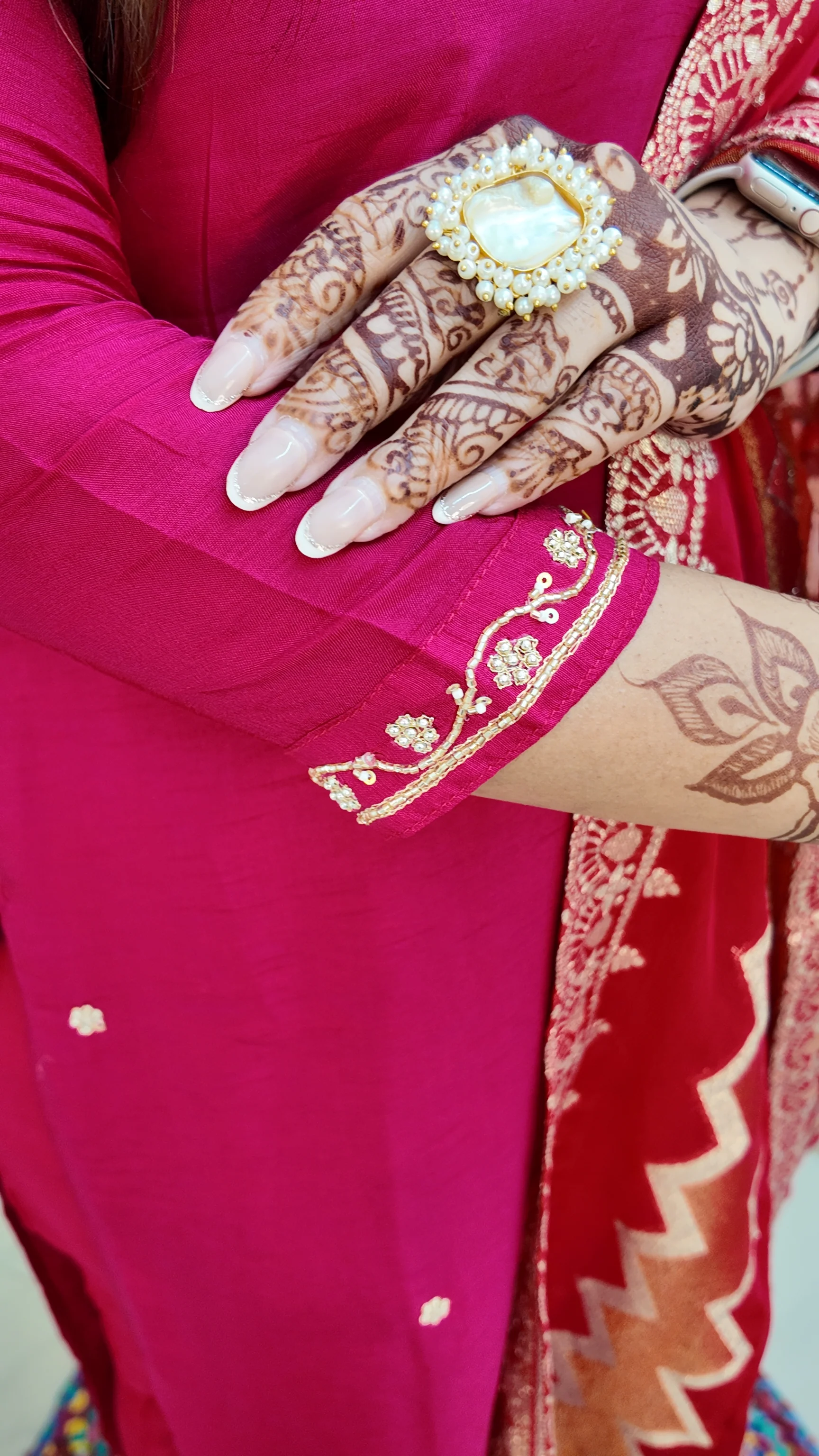 Neria Silk Hand Embroidered Festive Pant Set - Image 10
