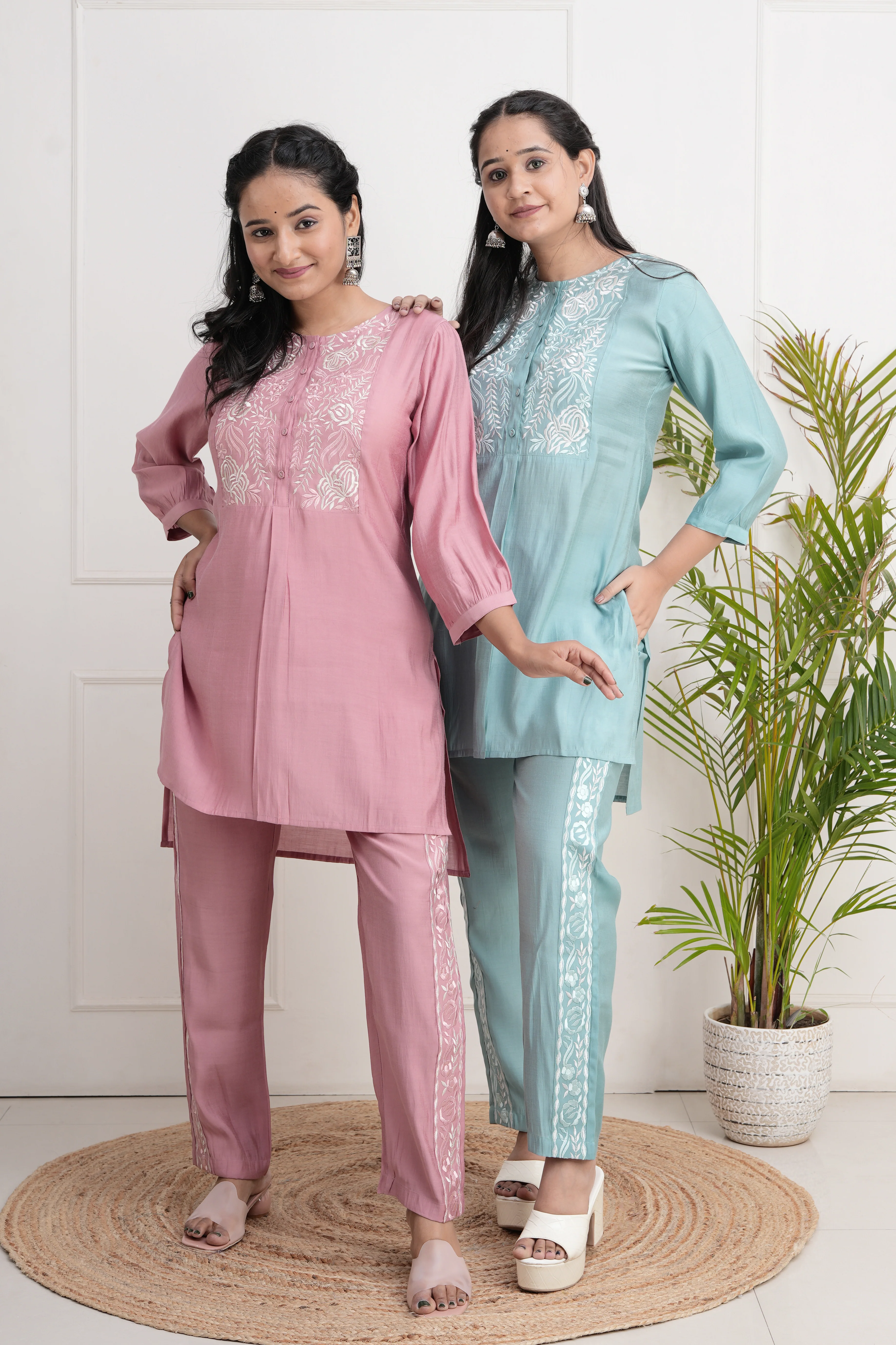 Niasa Muslin Embroidered Coord Set - Image 4