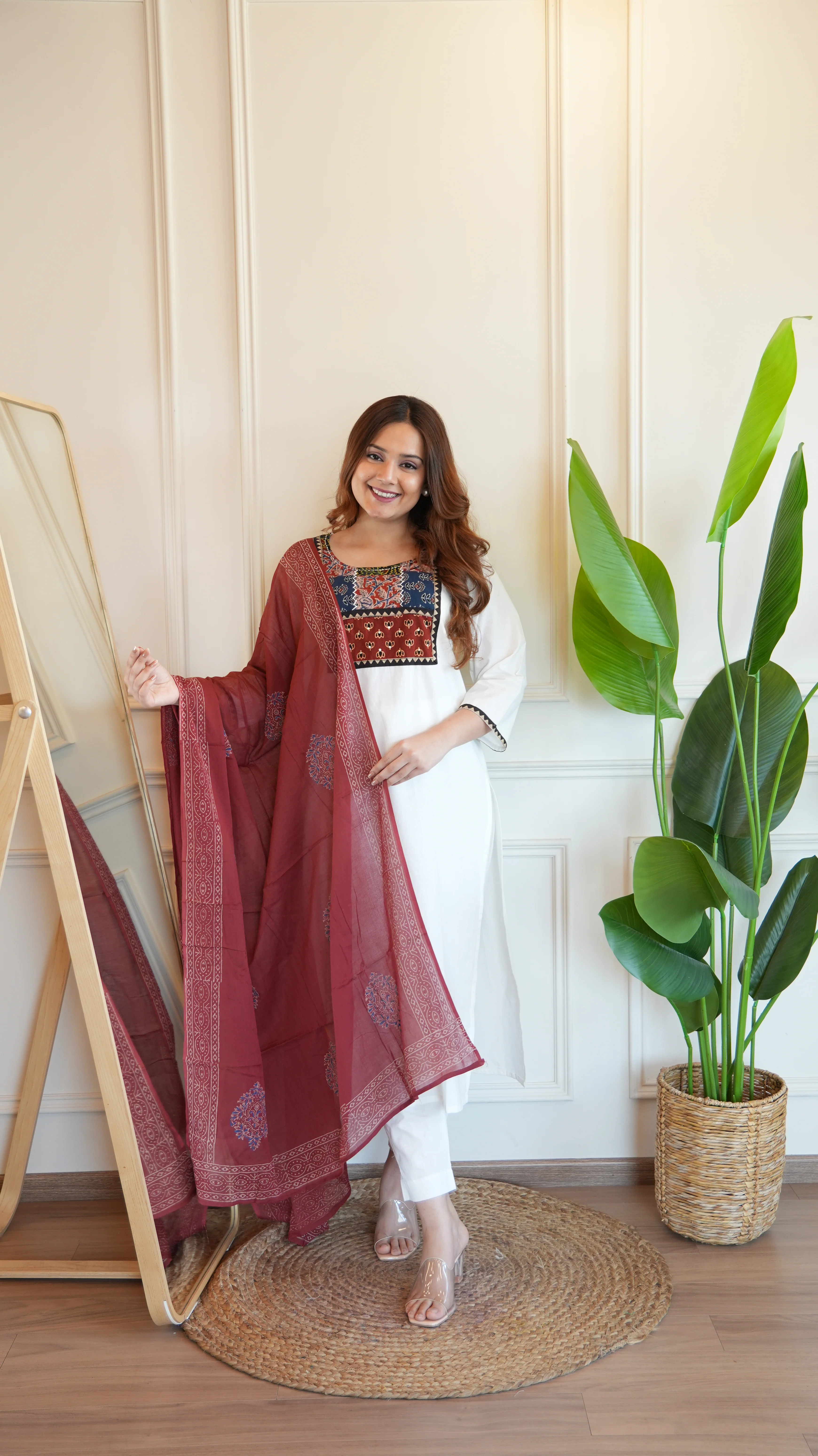 Niharika Cotton Patch Detailed Pant set - Image 5