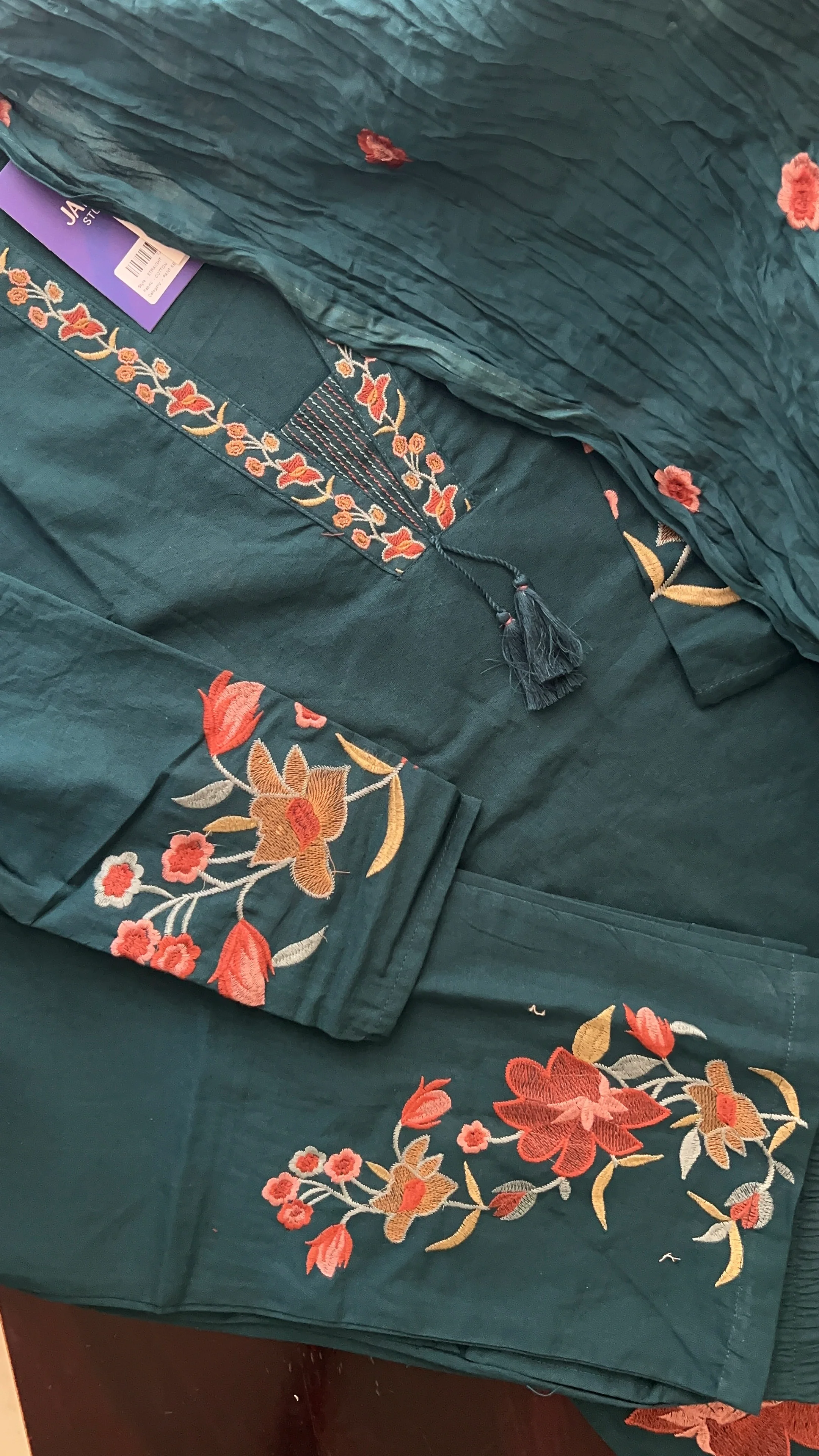 Nimrat Cotton Embroidered Pant Set - Image 13