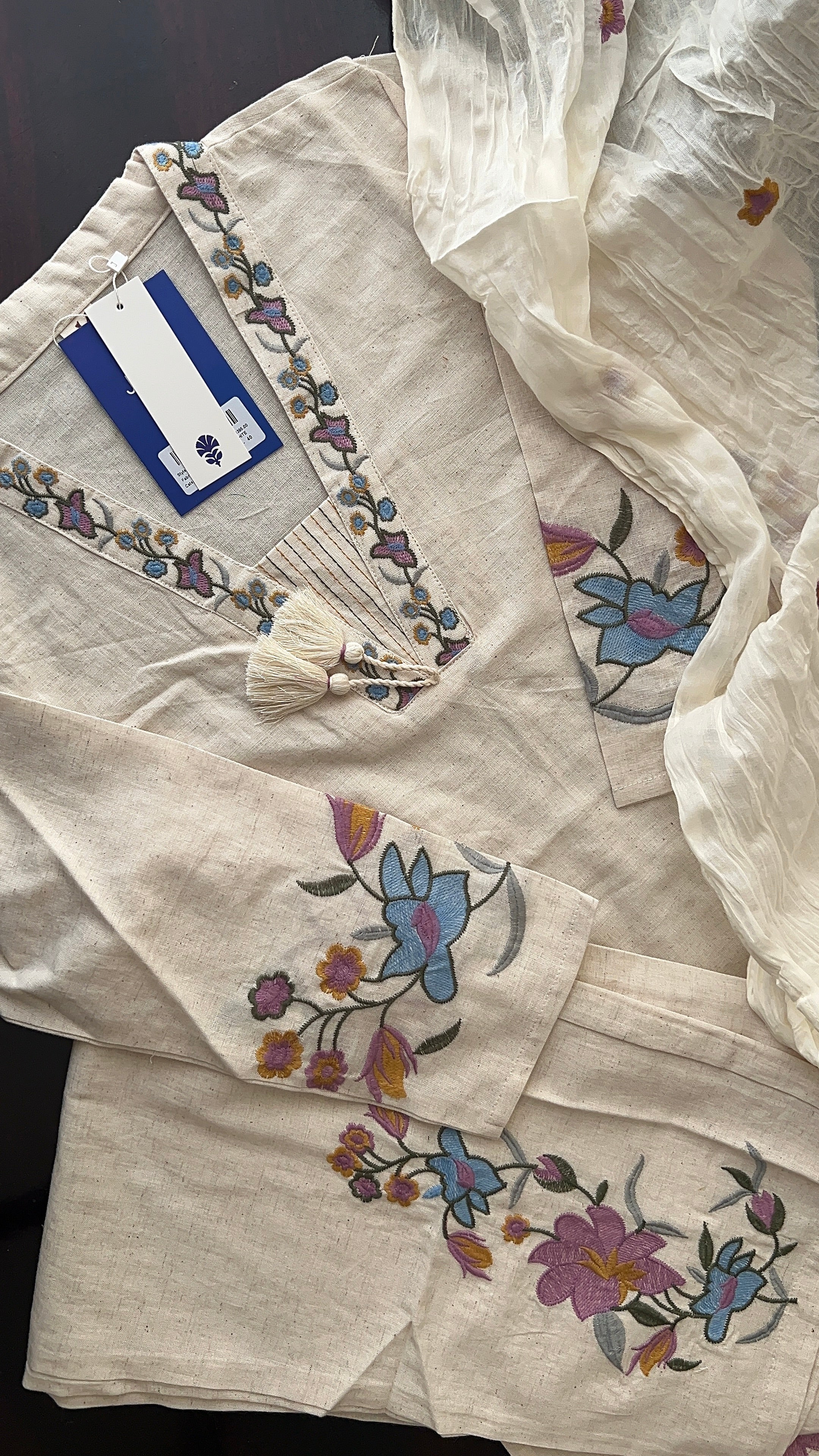 Nimrat Cotton Embroidered Pant Set - Image 5