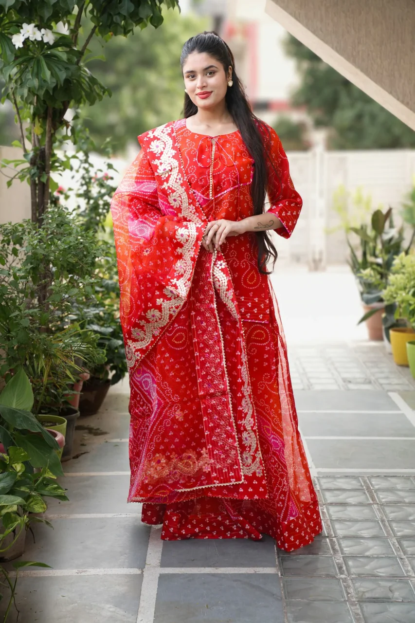 Nitya Kota Doria Bandhani Detailed Skirt Set - Image 3