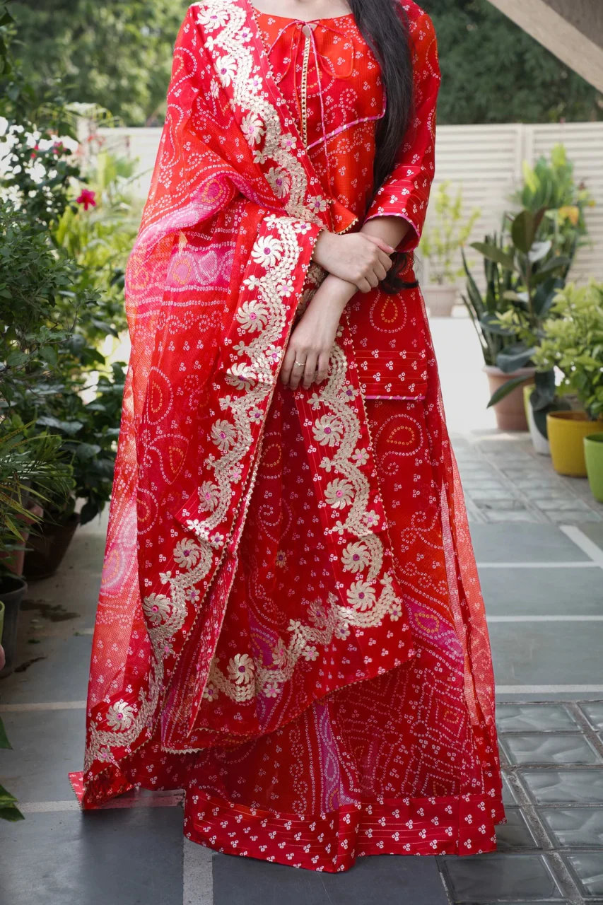 Nitya Kota Doria Bandhani Detailed Skirt Set - Image 7