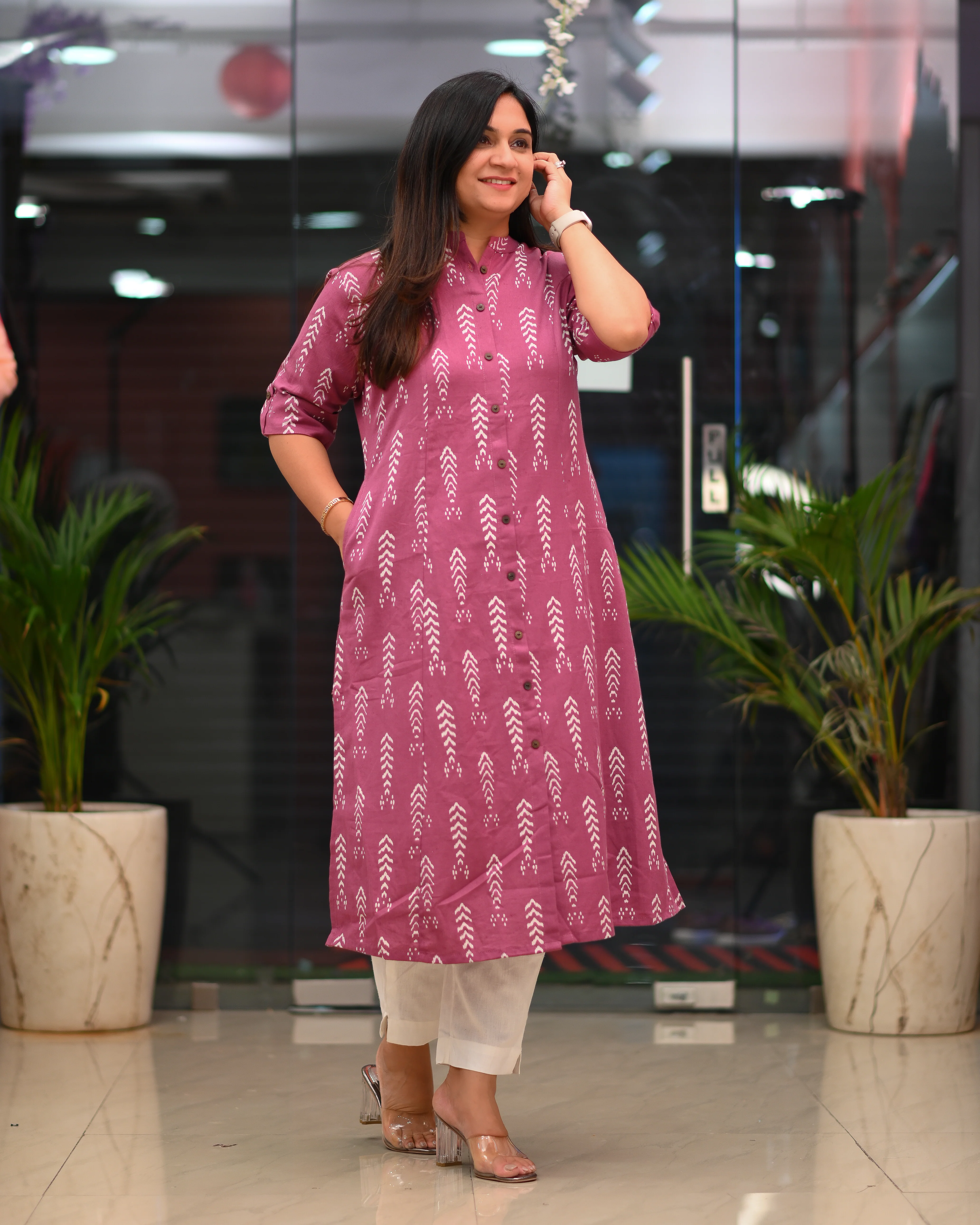 Noora Cotton Casual A-Line Kurta - Image 3