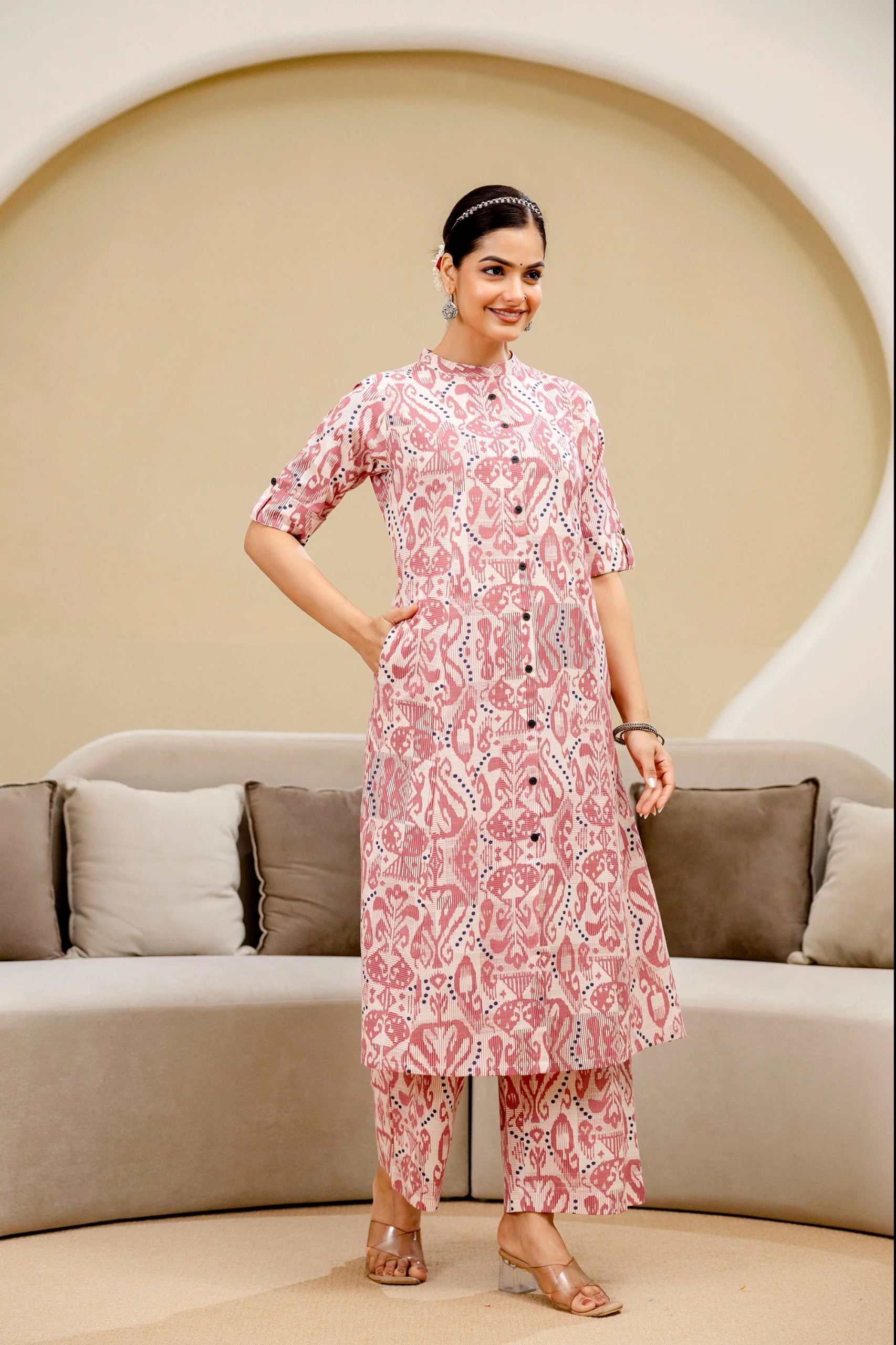 Pari Cotton Ikkat Cotton A-line Coord Set - Image 10