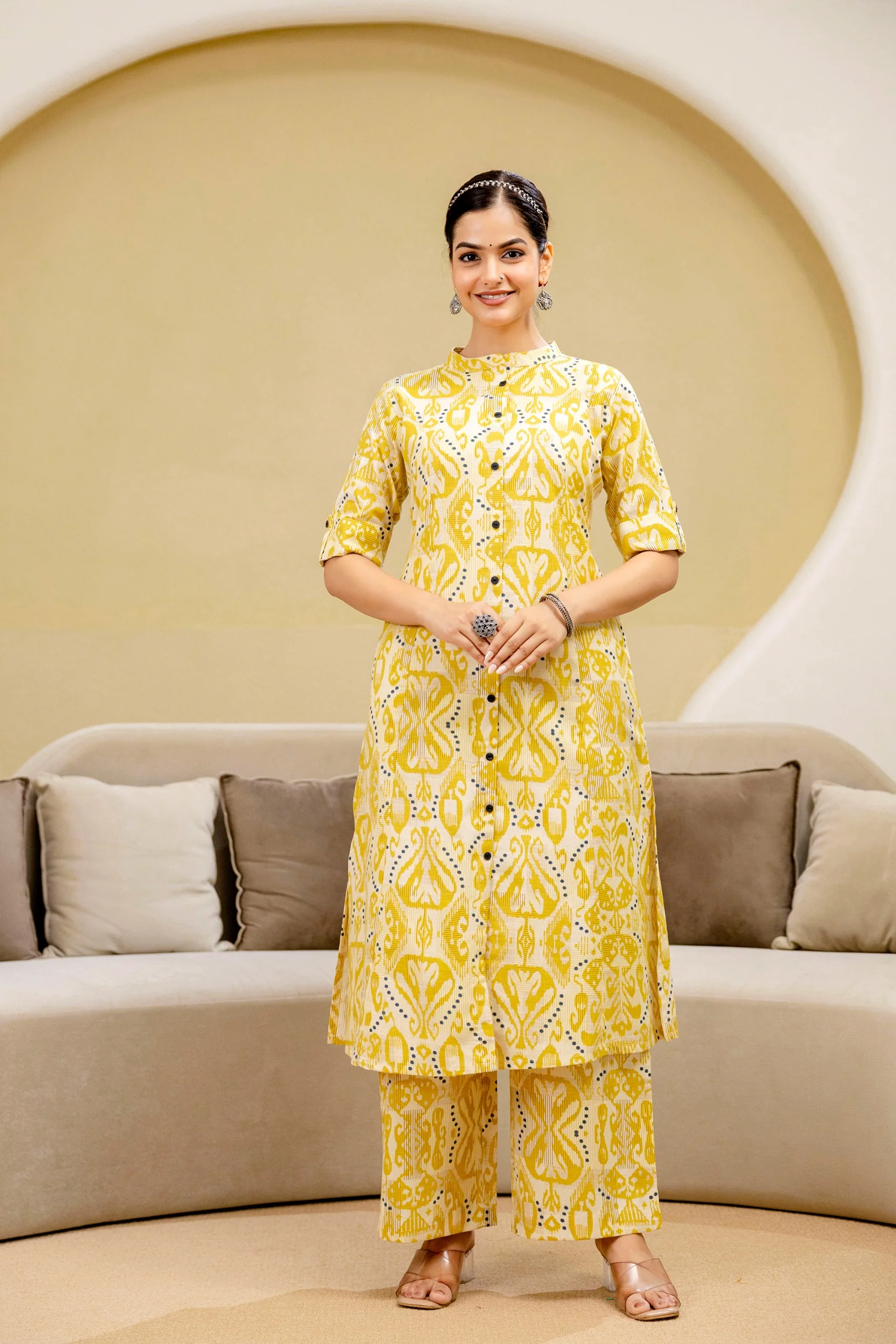 Pari Cotton Ikkat Cotton A-line Coord Set - Image 17