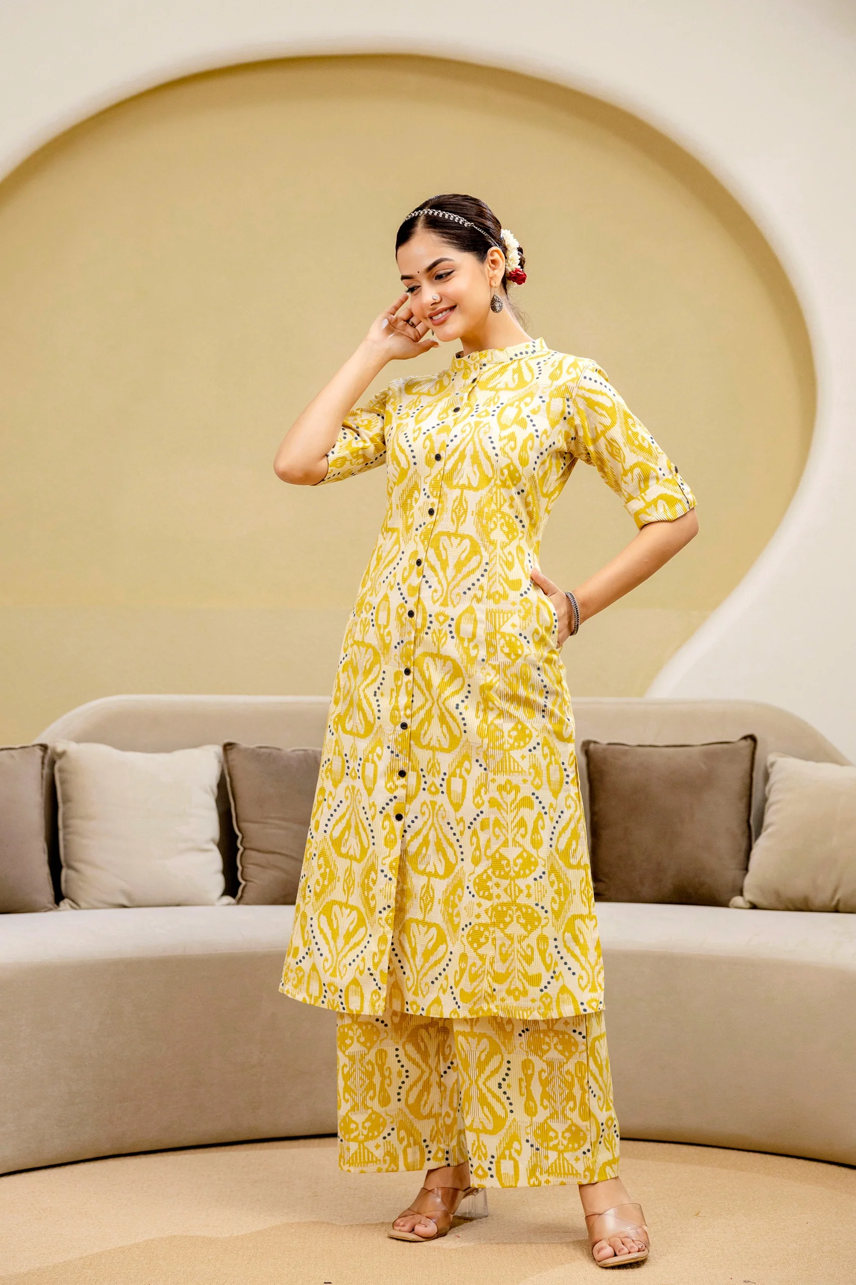 Pari Cotton Ikkat Cotton A-line Coord Set - Image 20