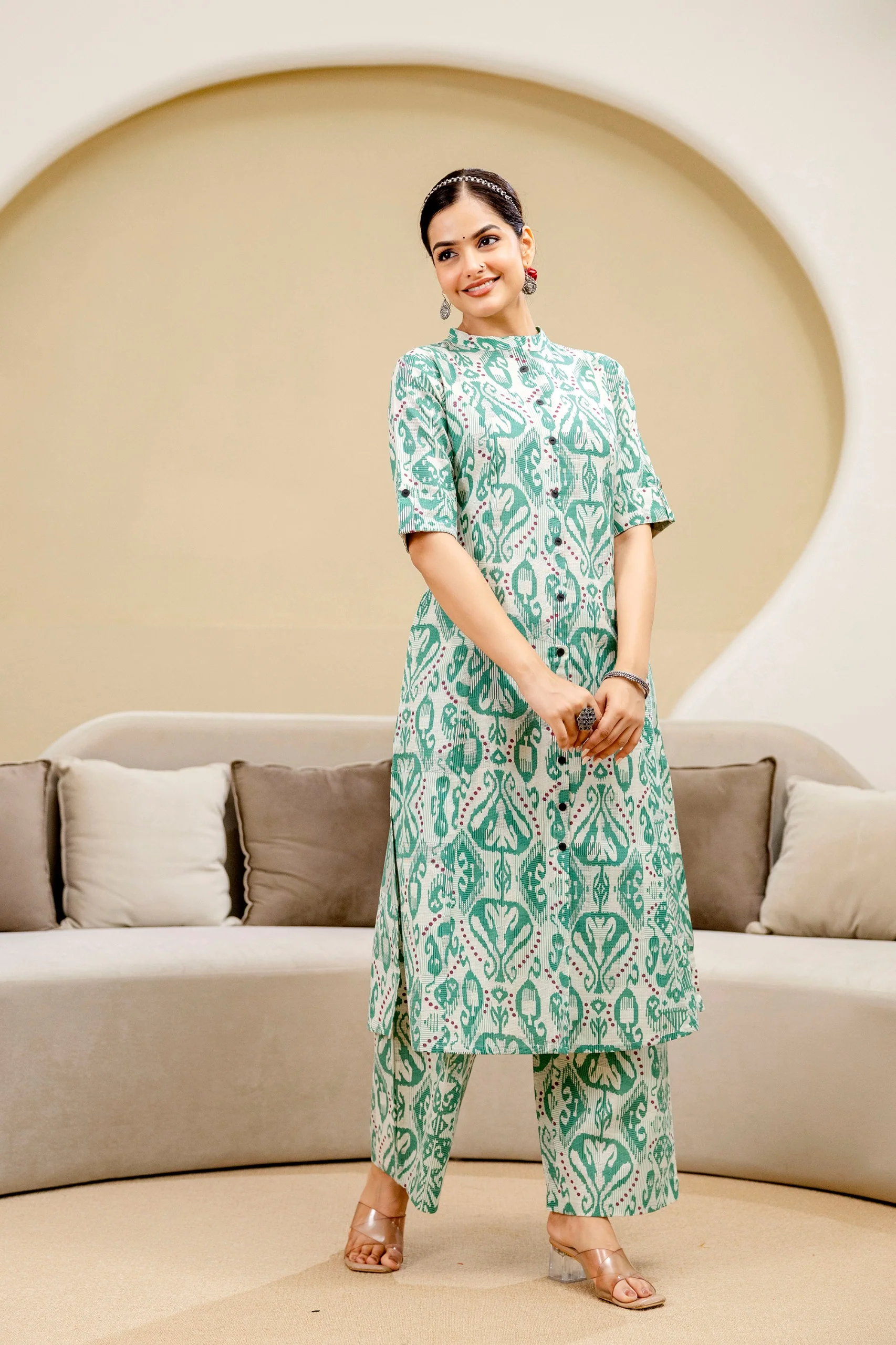 Pari Cotton Ikkat Cotton A-line Coord Set - Image 3