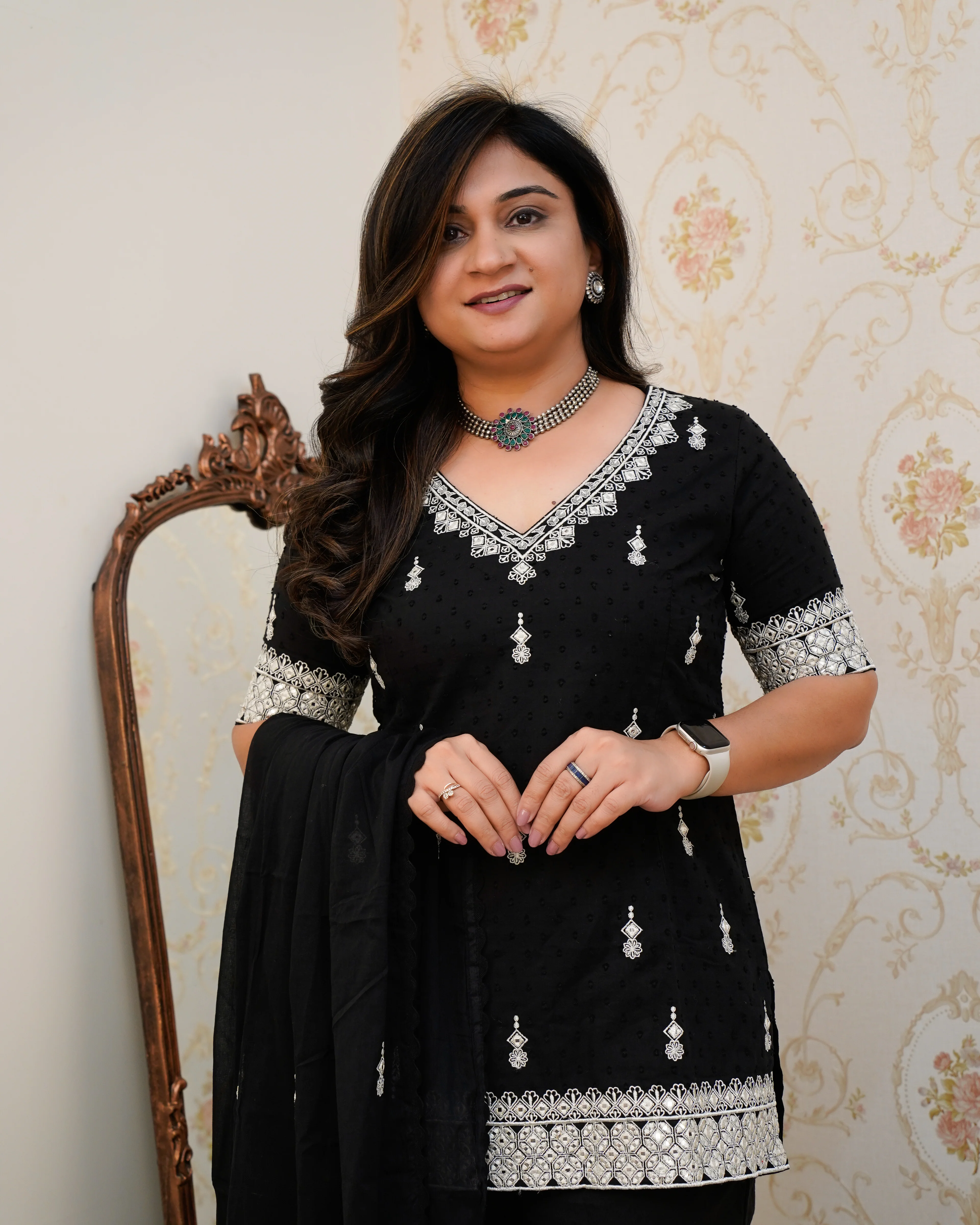 Parul Mul Cotton Embroidered Sharara Set - Image 7