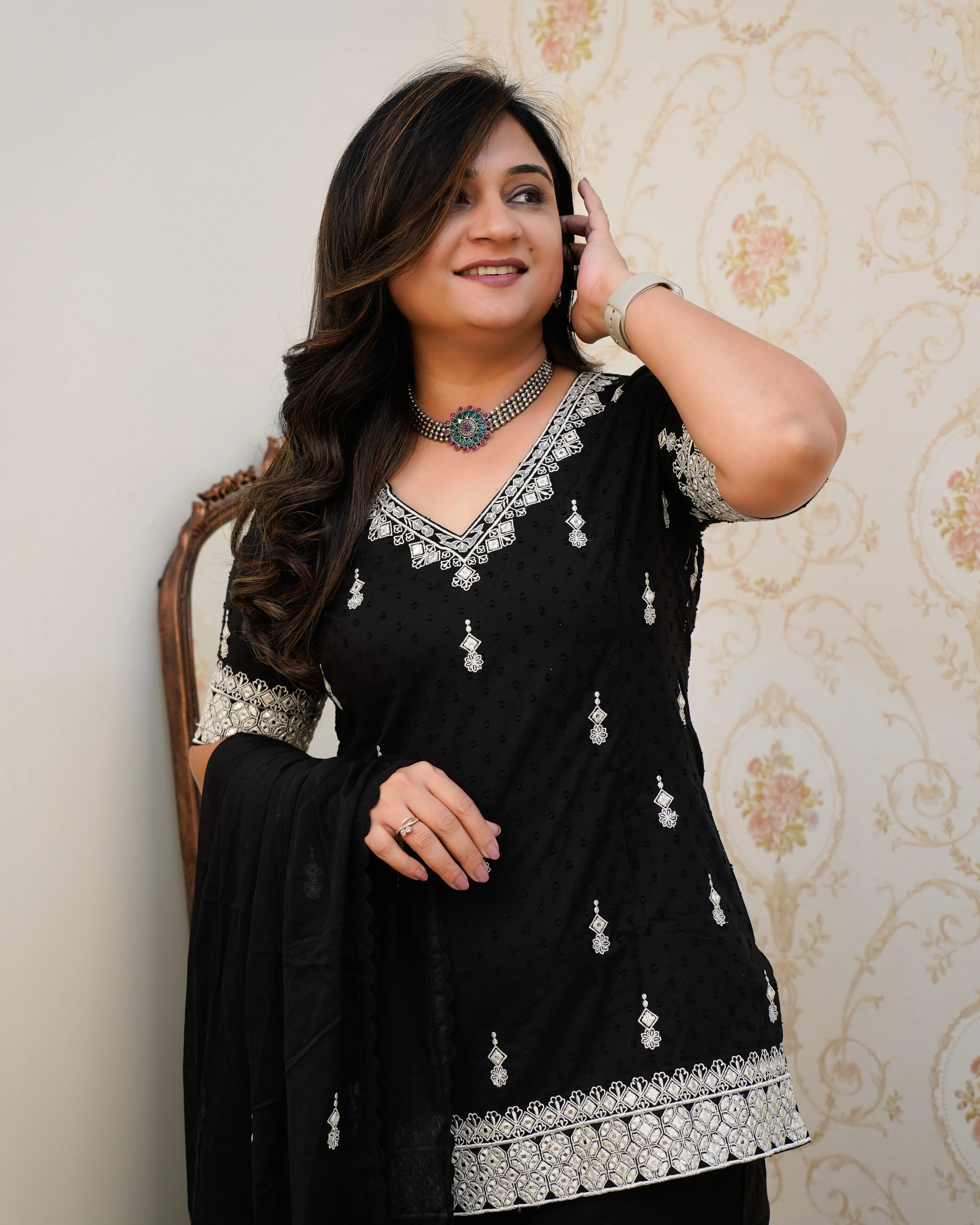 Parul Mul Cotton Embroidered Sharara Set - Image 8