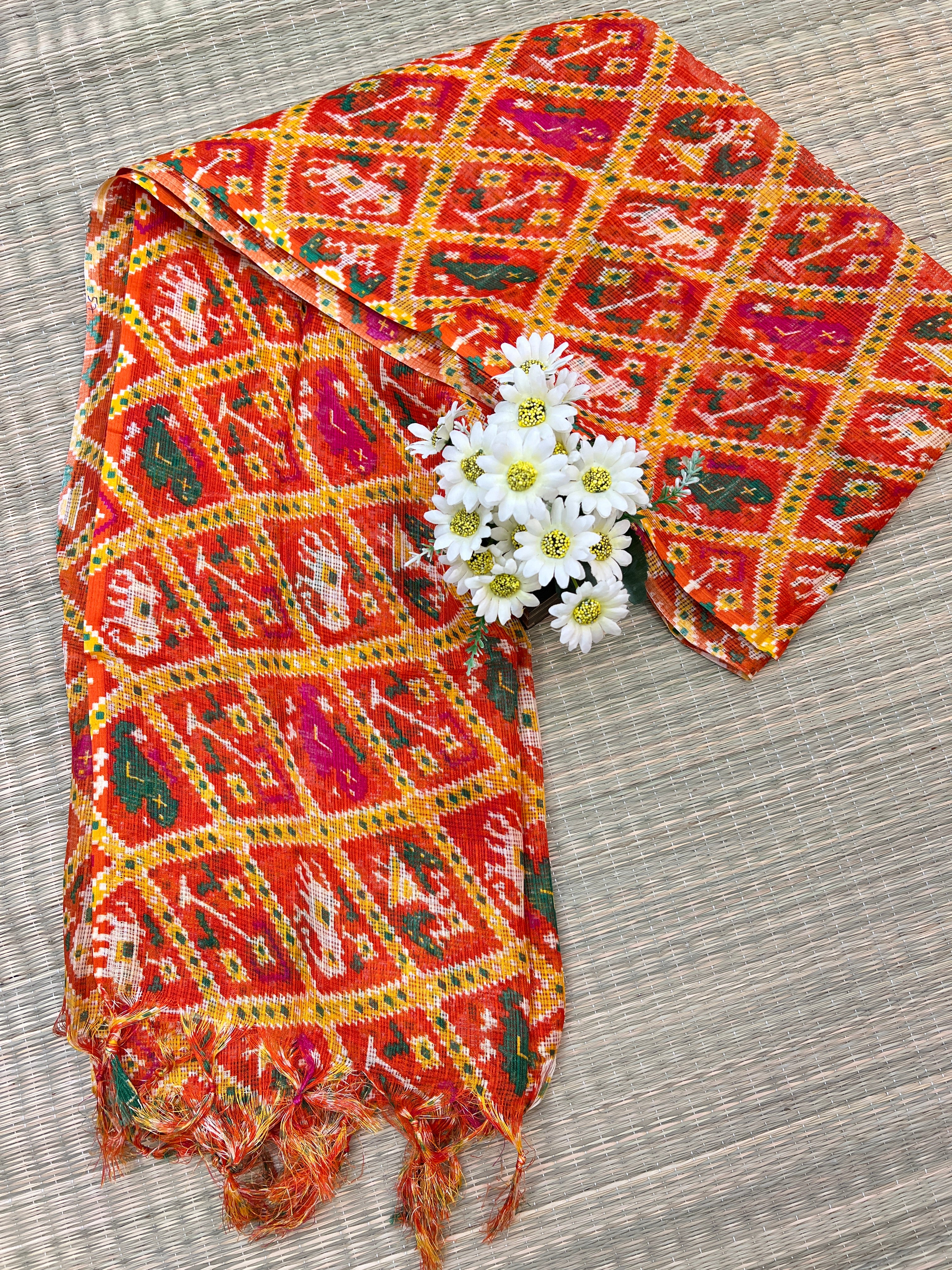Patola Print Kota Doria Dupatta - Image 3