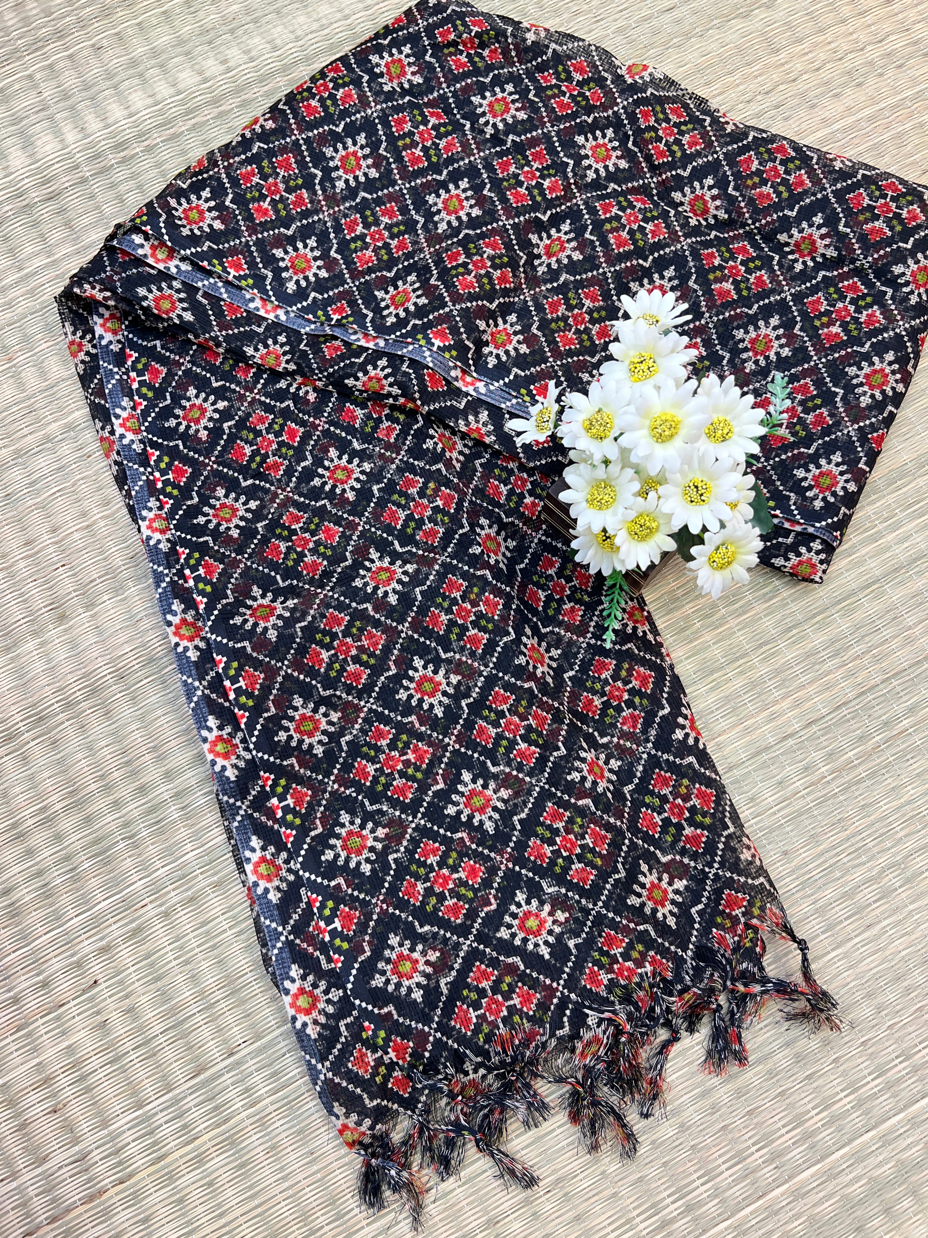 Patola Print Kota Doria Dupatta - Image 6