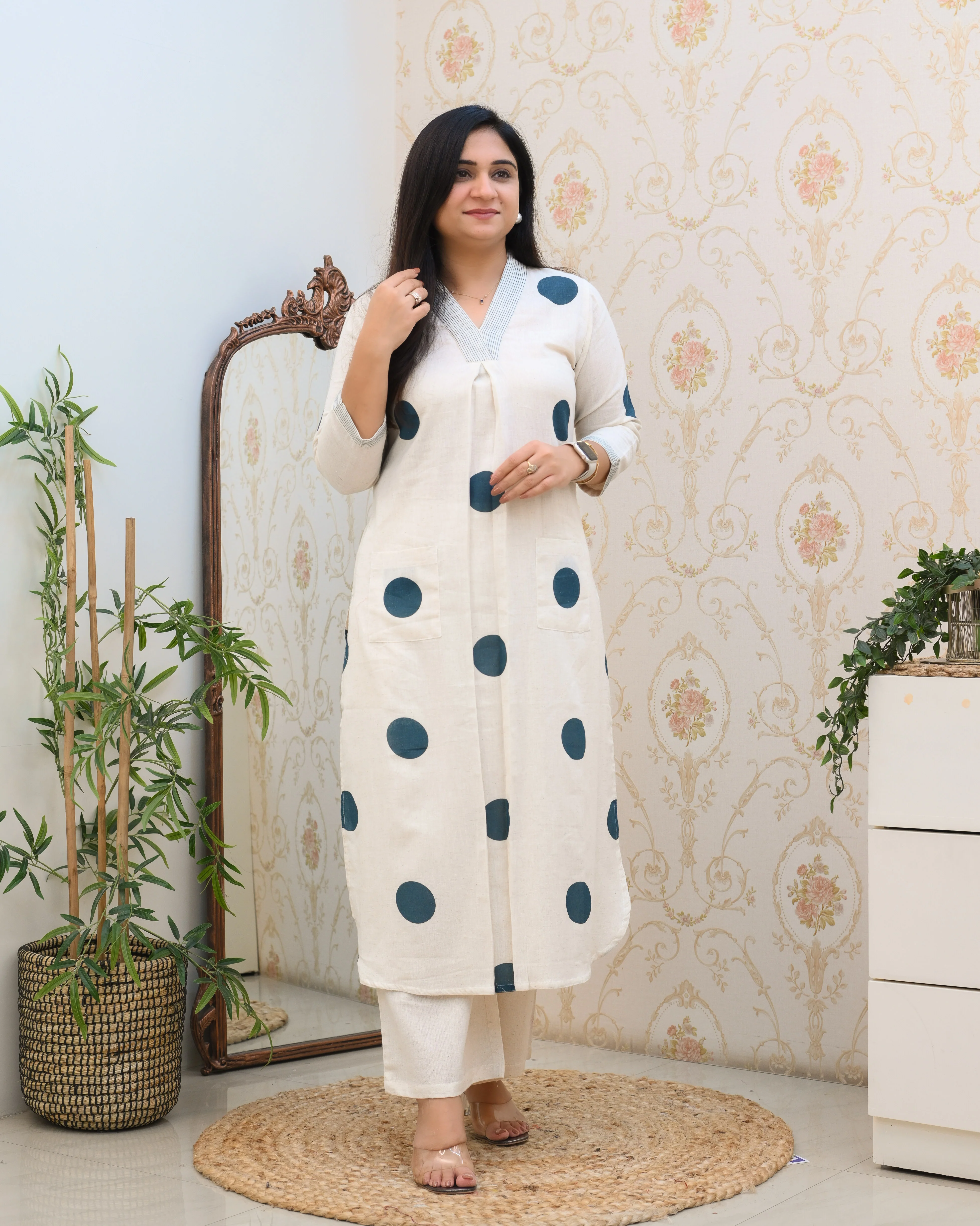 Polka Print Cotton A-line Coord Set - Image 7