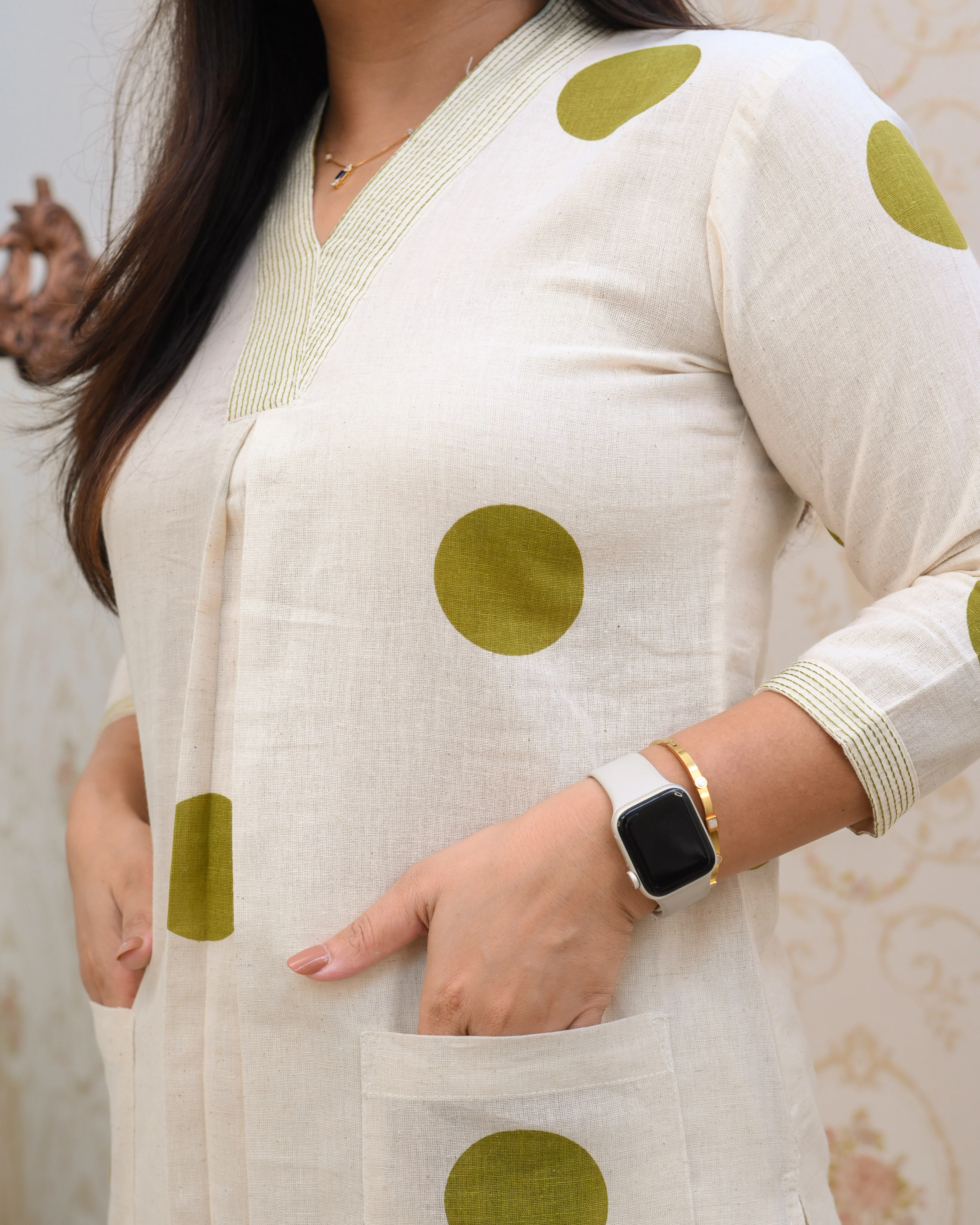 Polka Print Cotton A-line Coord Set - Image 9