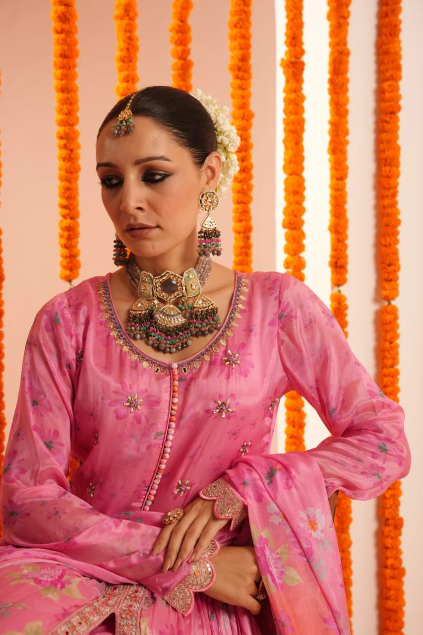 Premium Chinon Embroidered Dupatta Set - Image 10