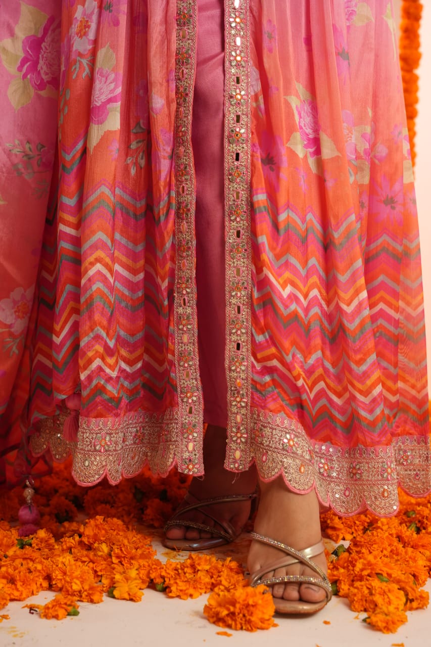 Premium Chinon Embroidered Dupatta Set - Image 5