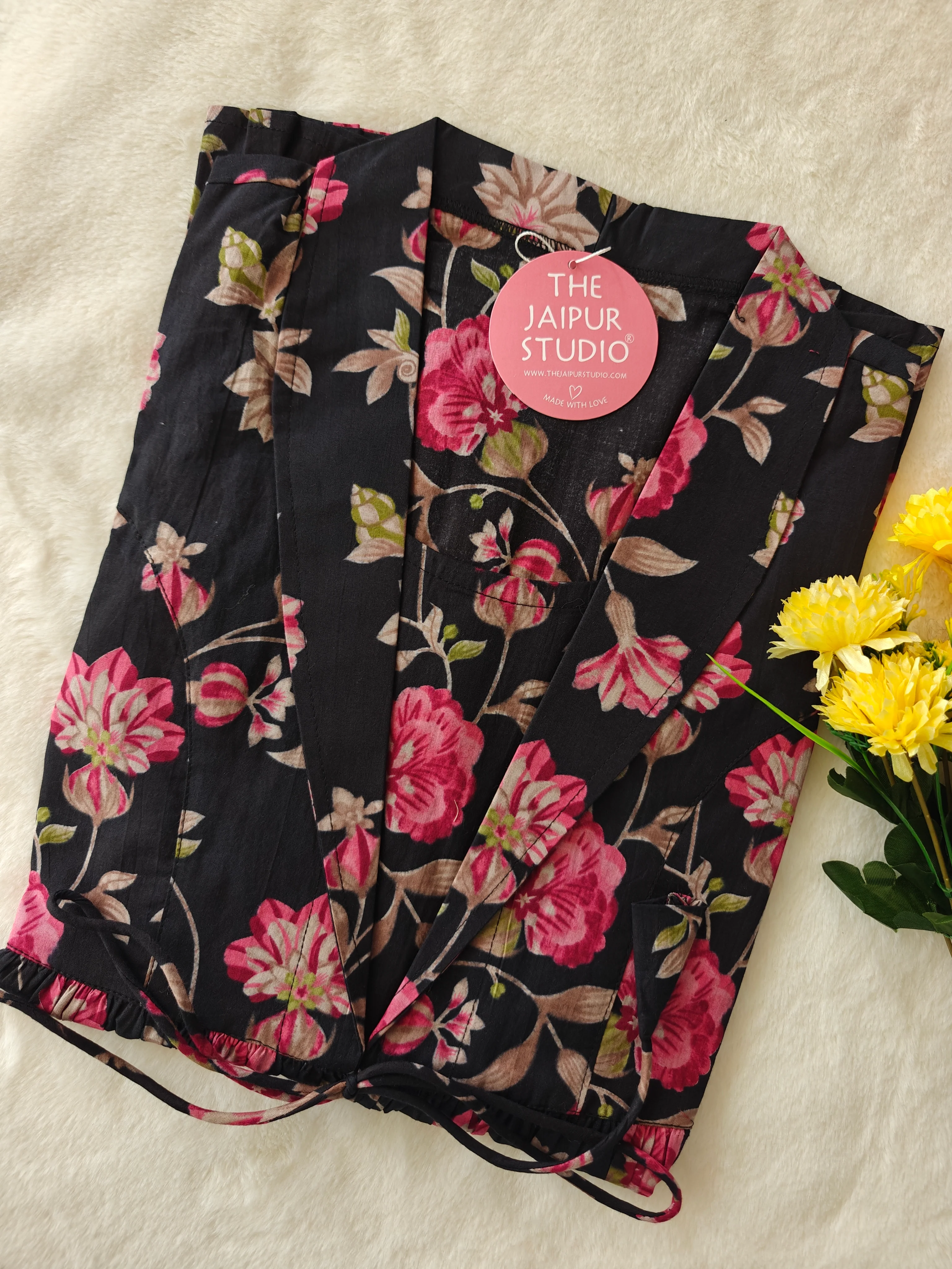 Premium Cotton Double Layered Floral Short Top - Image 13