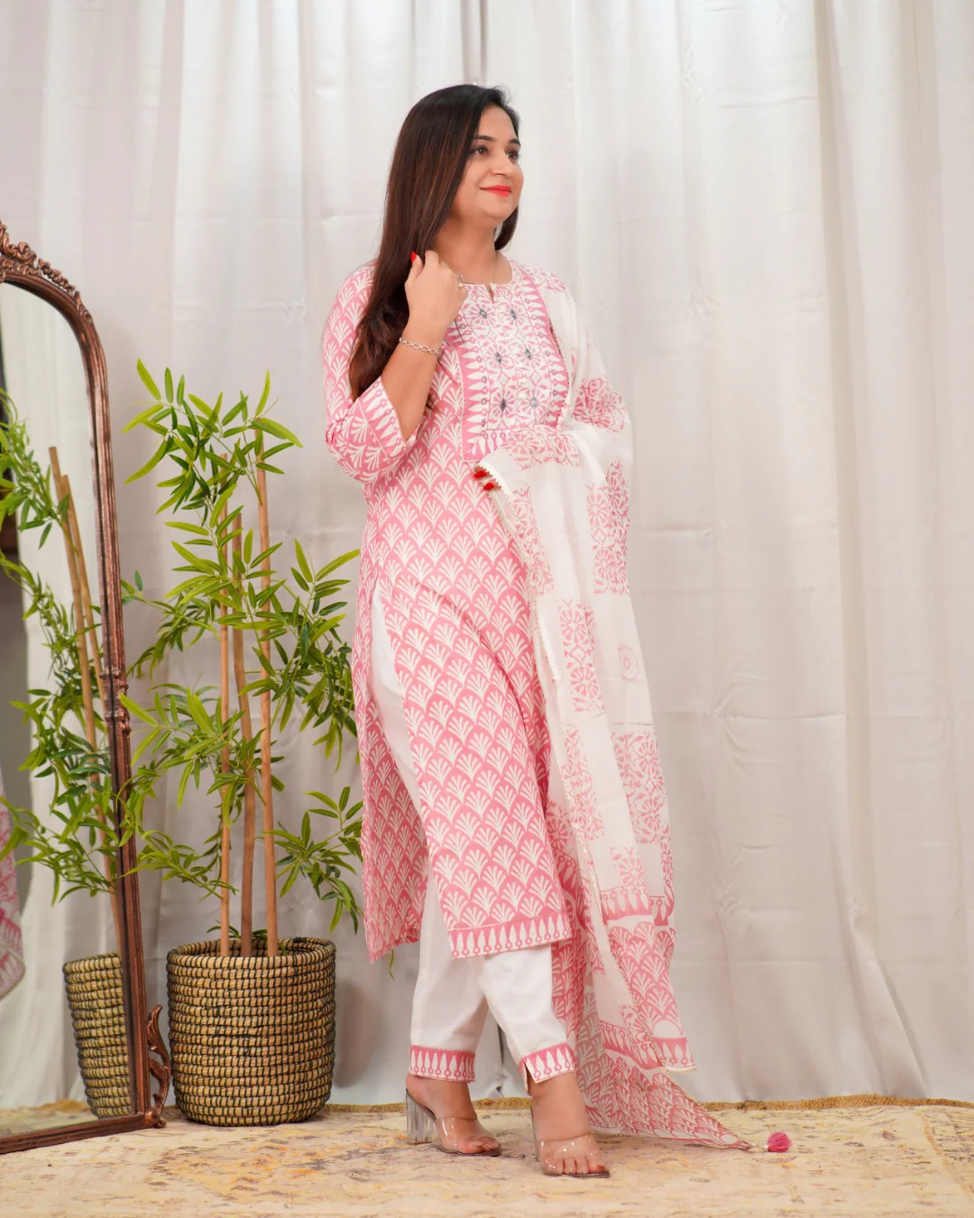 Premium Cotton Embroidered Pant Set - Image 2