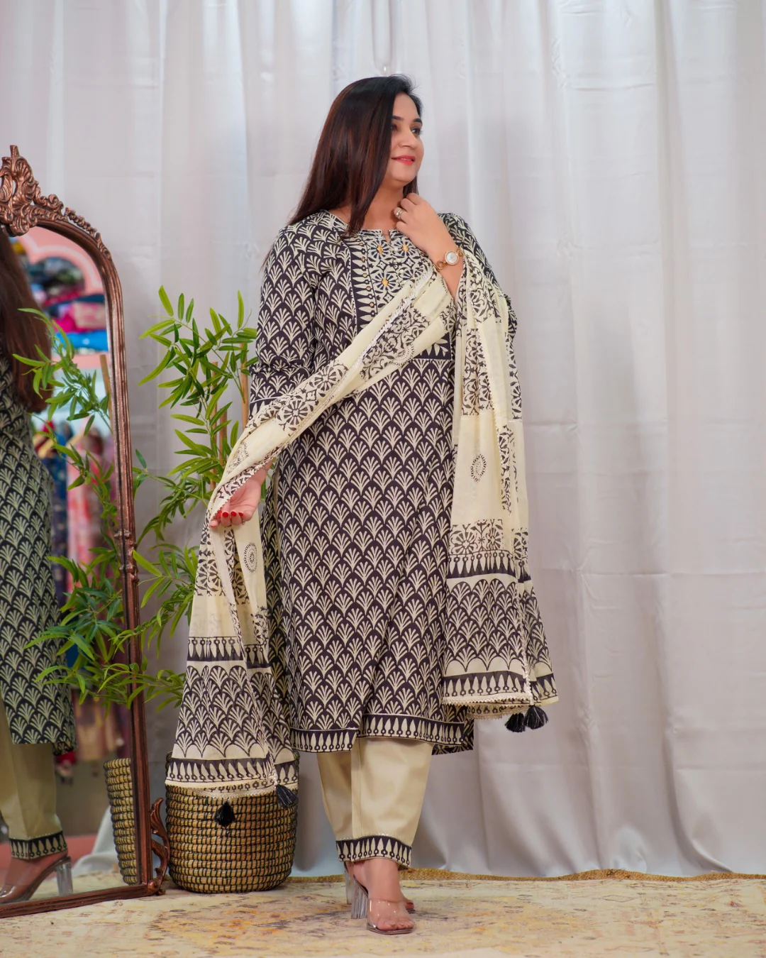 Premium Cotton Embroidered Pant Set - Image 8