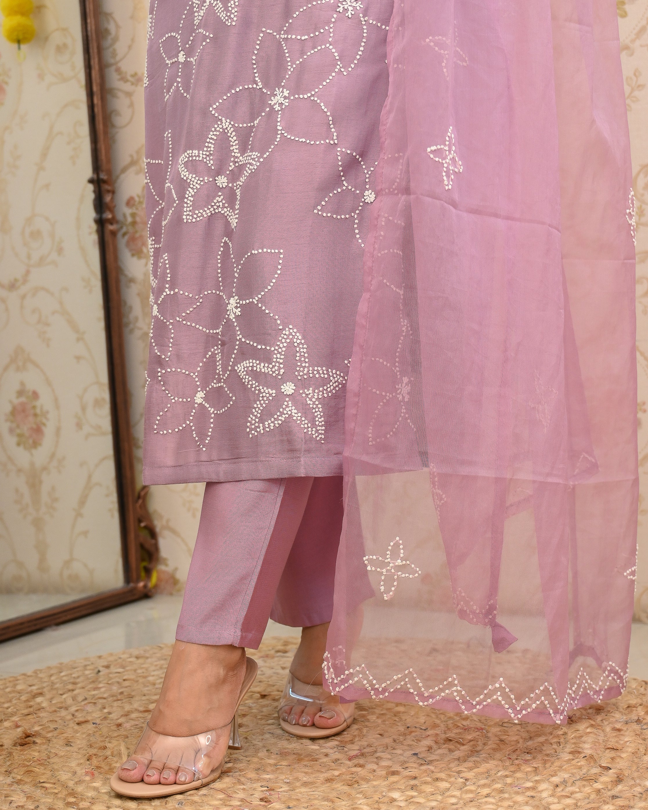 Premium Muslin Knot Embroidered Suit - Image 14
