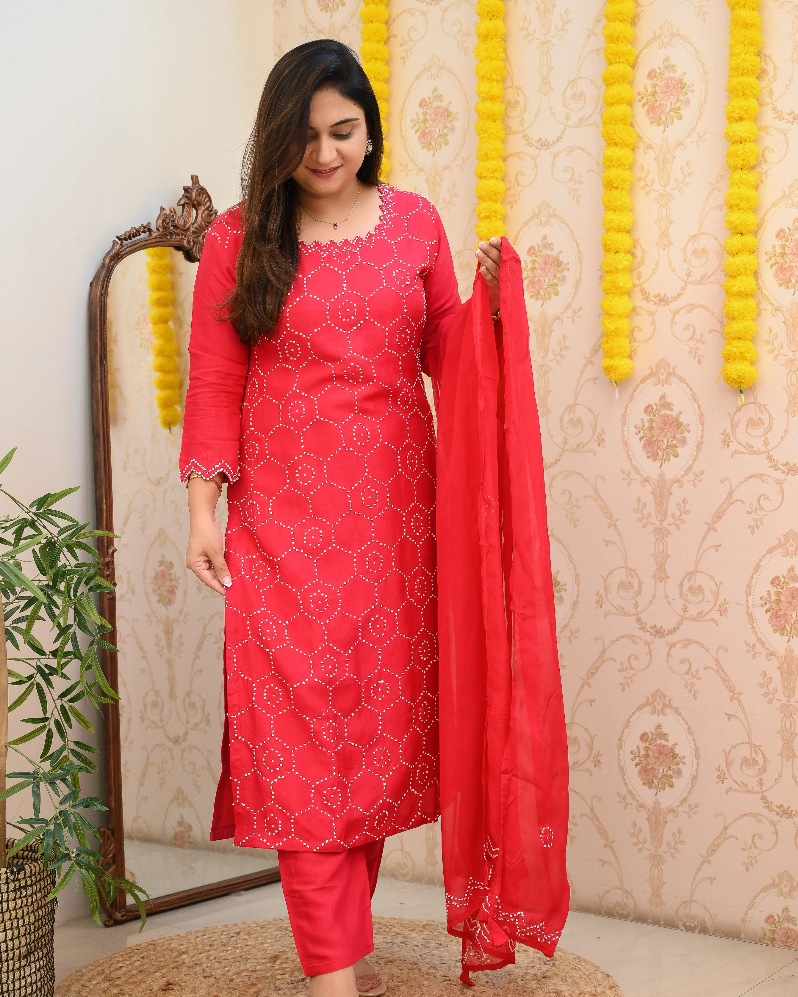 Premium Muslin Knot Embroidered Suit - Image 7