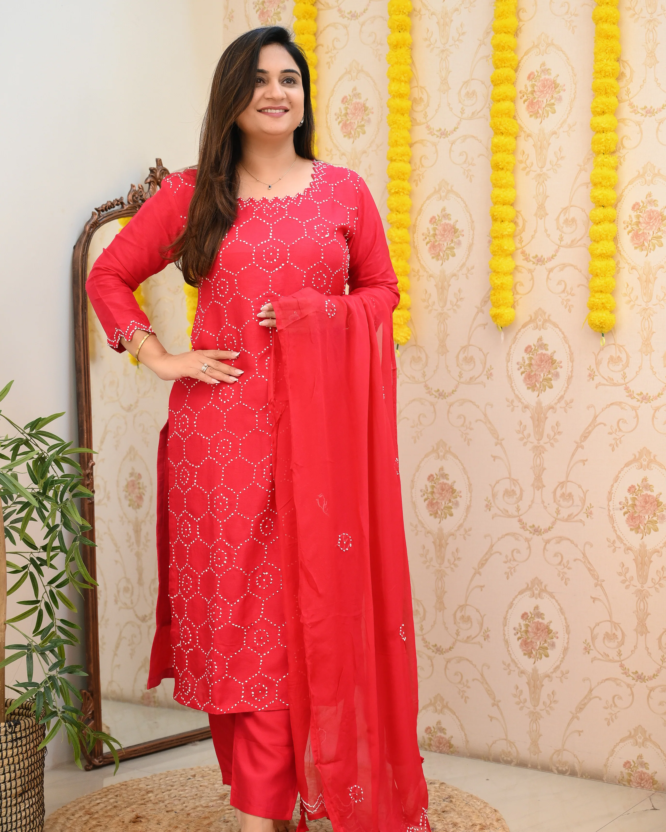 Premium Muslin Knot Embroidered Suit - Image 8