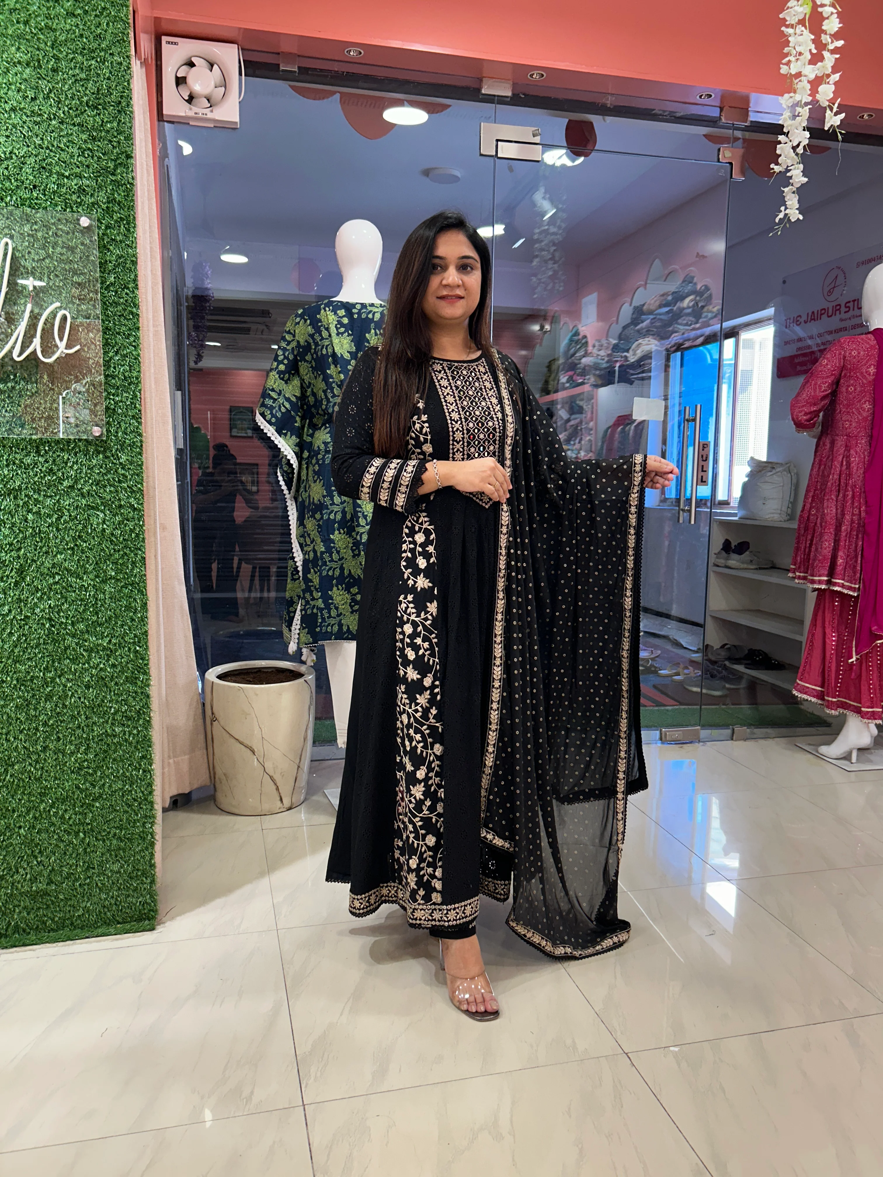 Premium Rayon Embroidered Anarkali Set - Image 3