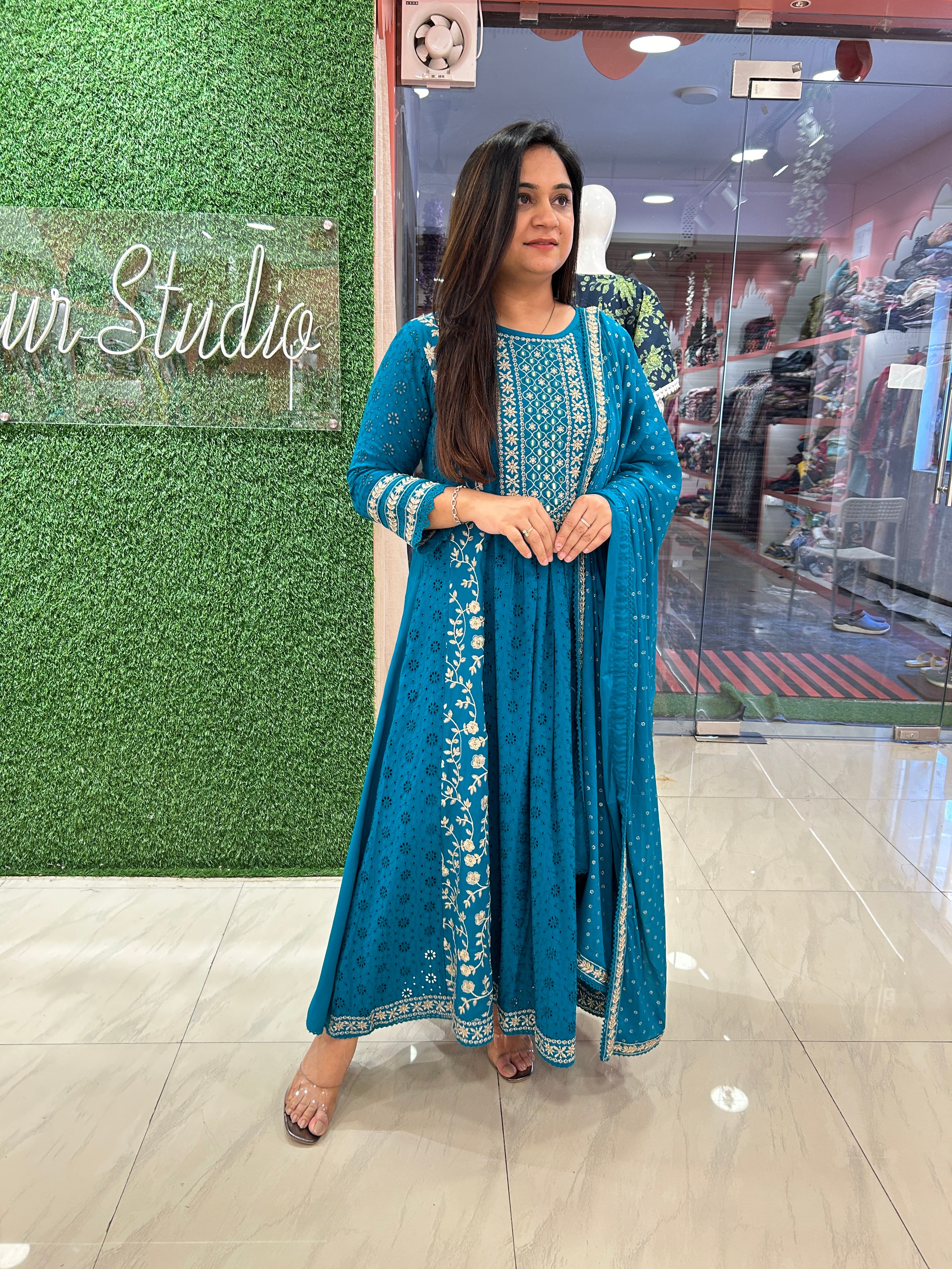 Premium Rayon Embroidered Anarkali Set - Image 8
