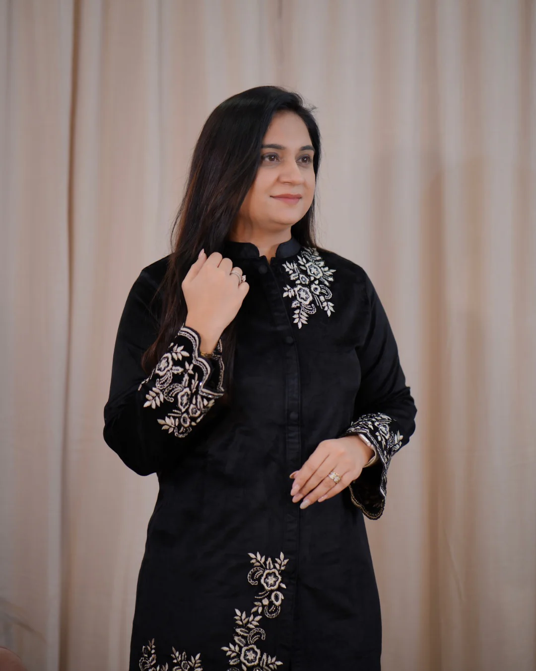 Premium Velvet HandEmbroidered Coord Set - Image 6