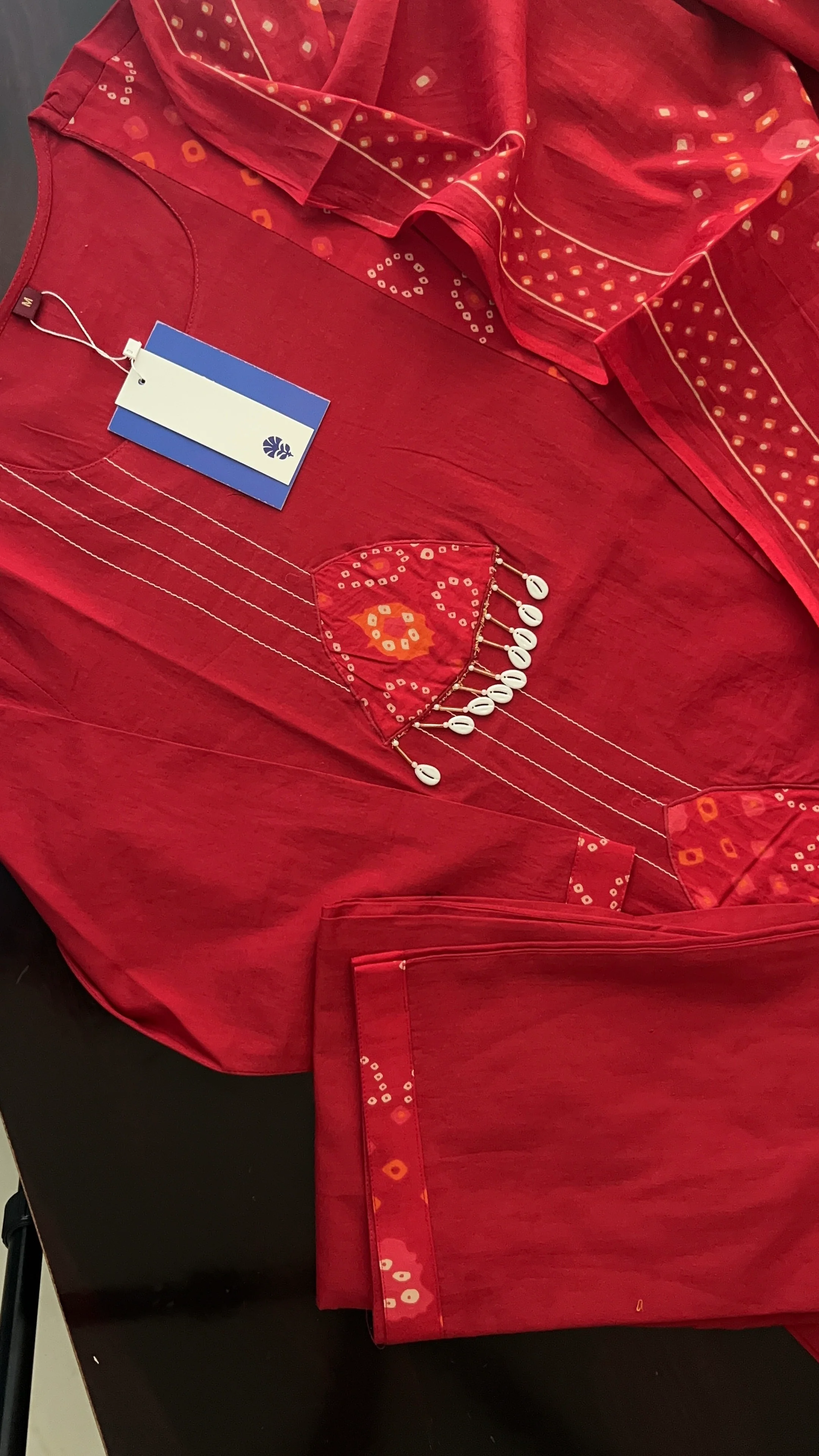 Raha MulCotton Bandhani Hand Detailed Pant Set - Image 15