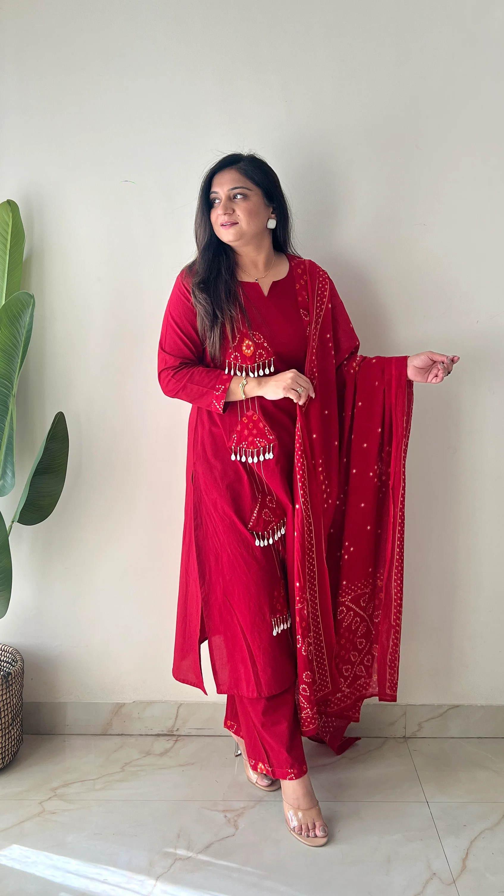 Raha MulCotton Bandhani Hand Detailed Pant Set - Image 22