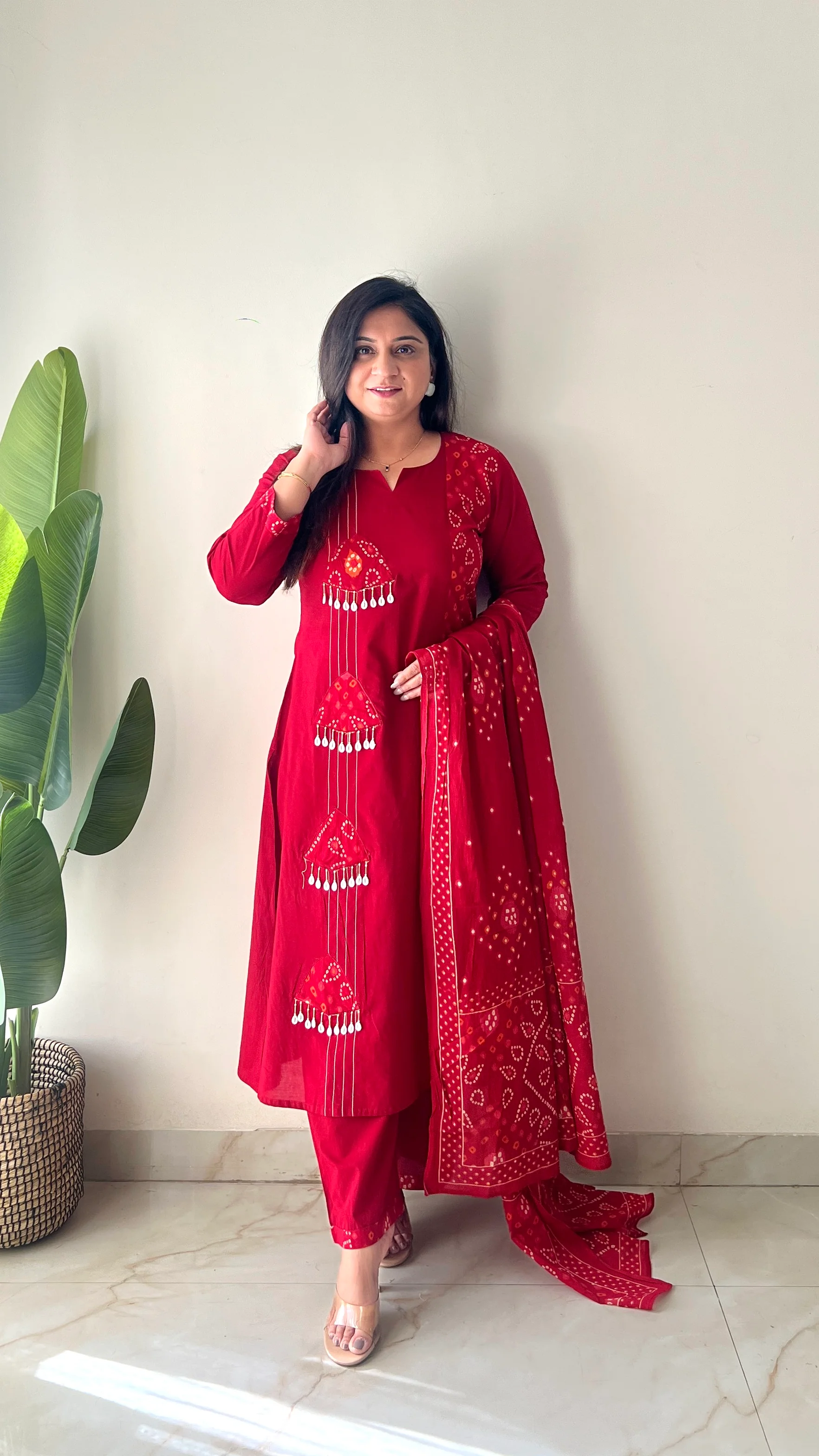 Raha MulCotton Bandhani Hand Detailed Pant Set - Image 26