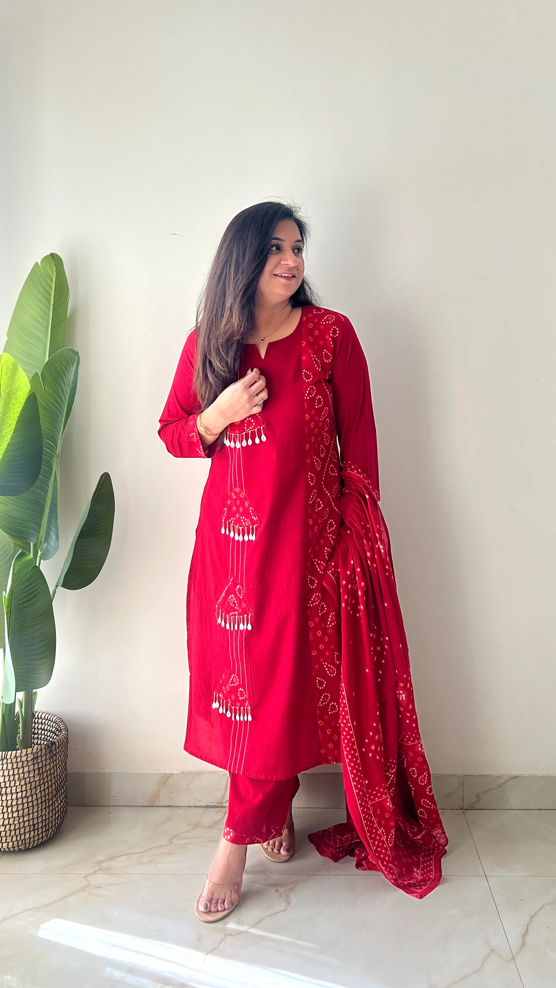 Raha MulCotton Bandhani Hand Detailed Pant Set - Image 27