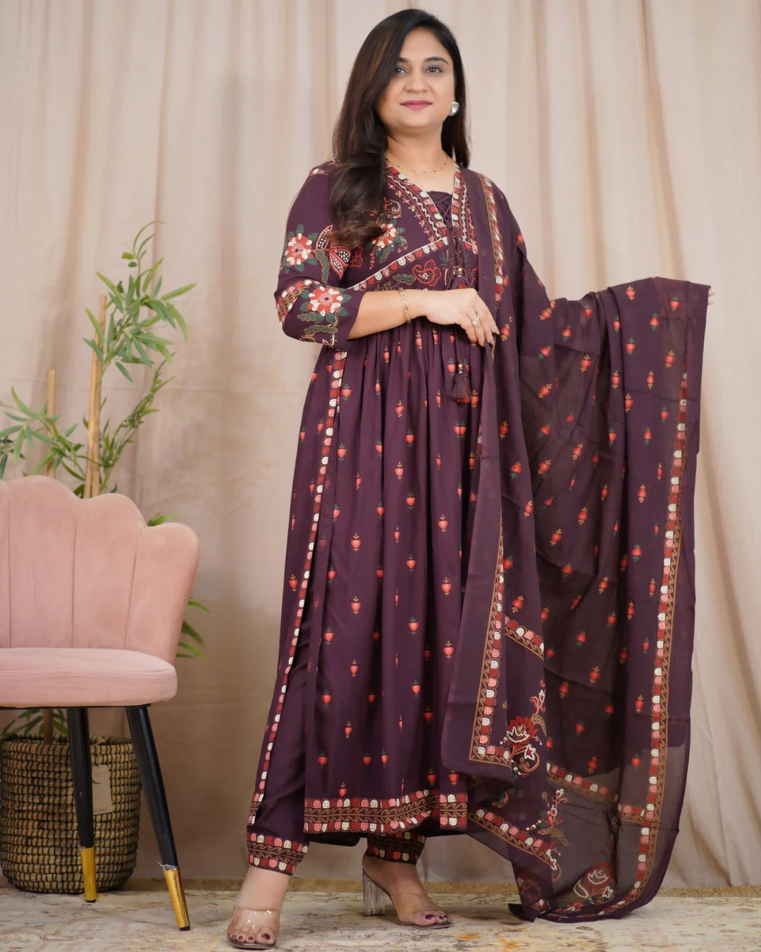 Rayon printed Alia Style Nyra Cut Pant Set - Image 5