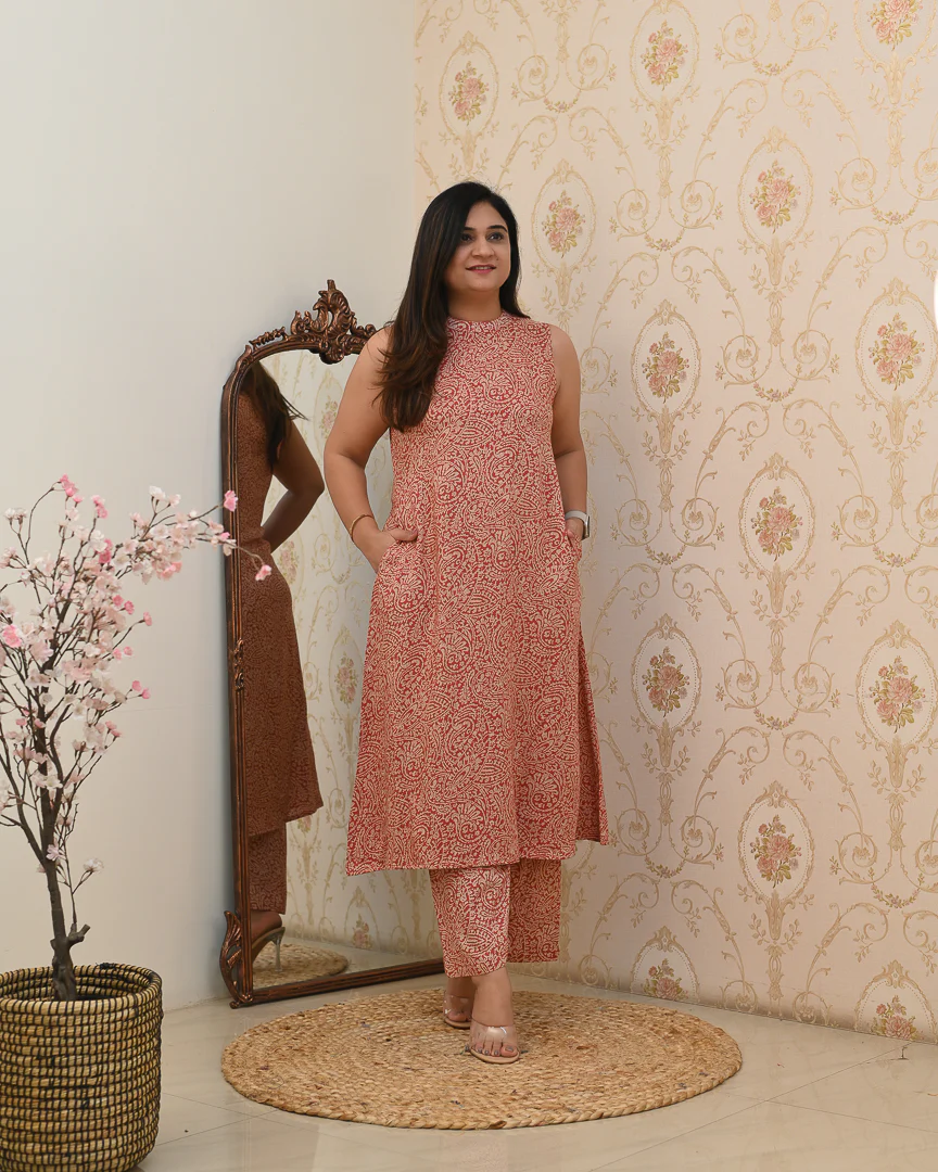 Rayon Printed Casual A-line Coord Set - Image 16