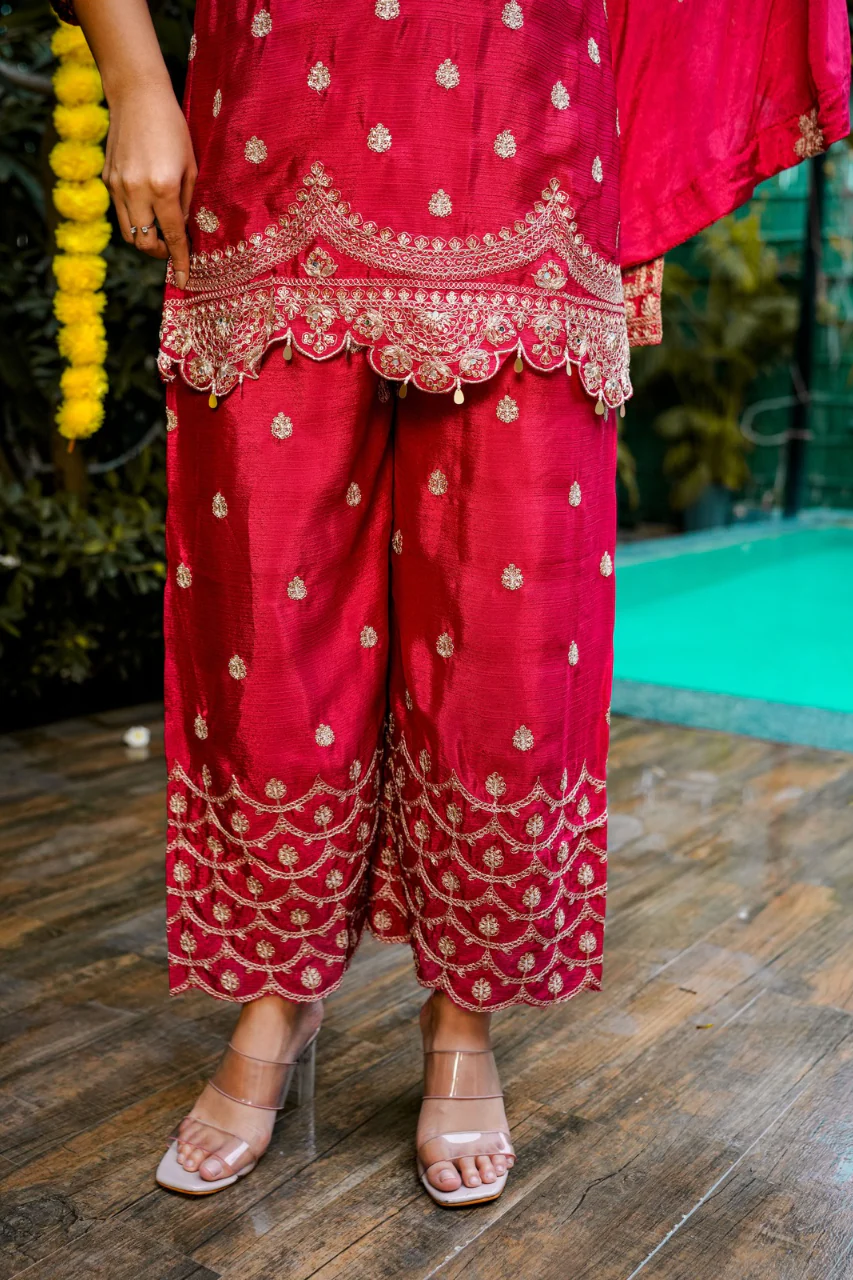 Roobi Chinnon Embroidered Plazo Set - Image 6