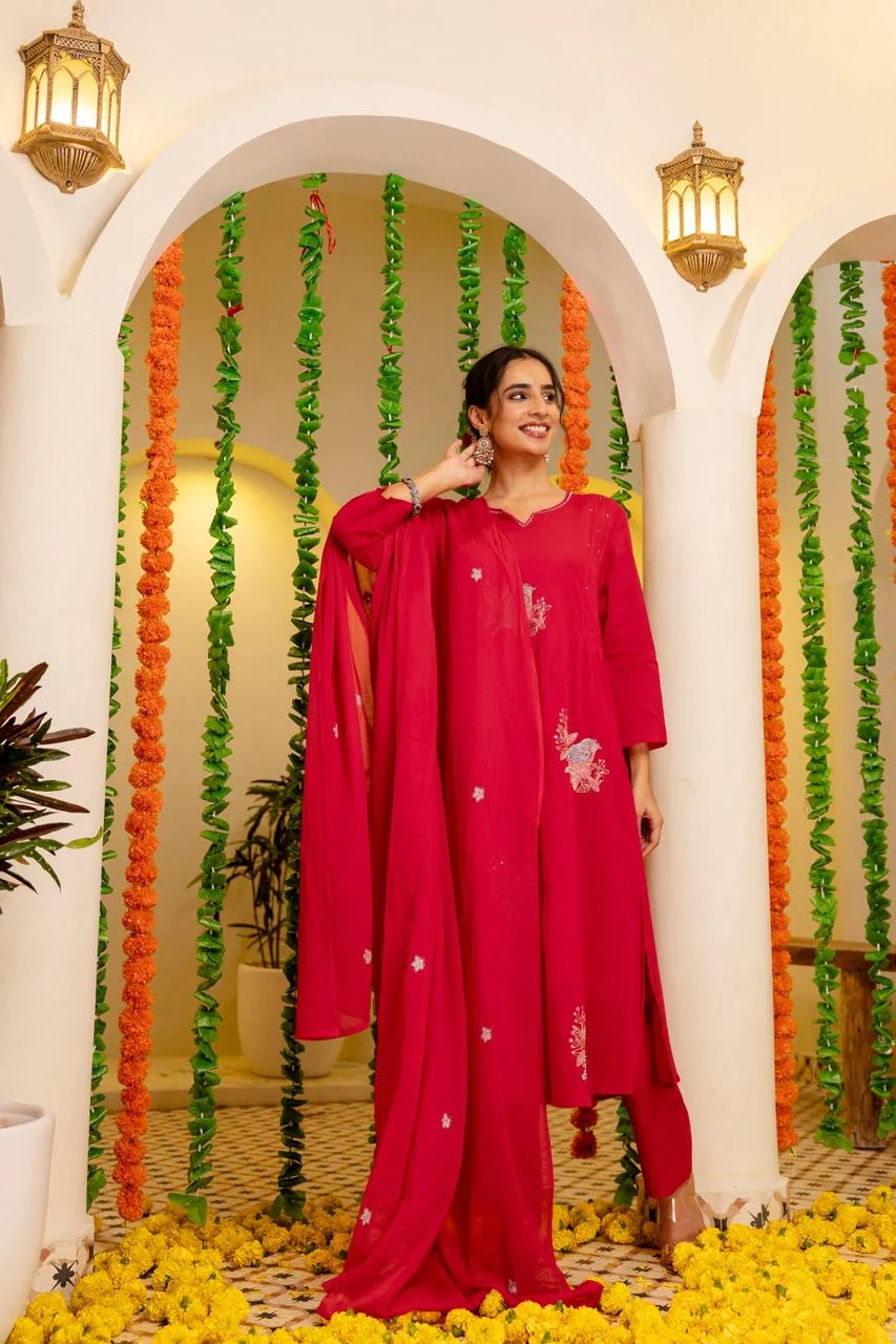 Roshni MulCotton Hand Detailed Pant Set - Image 7