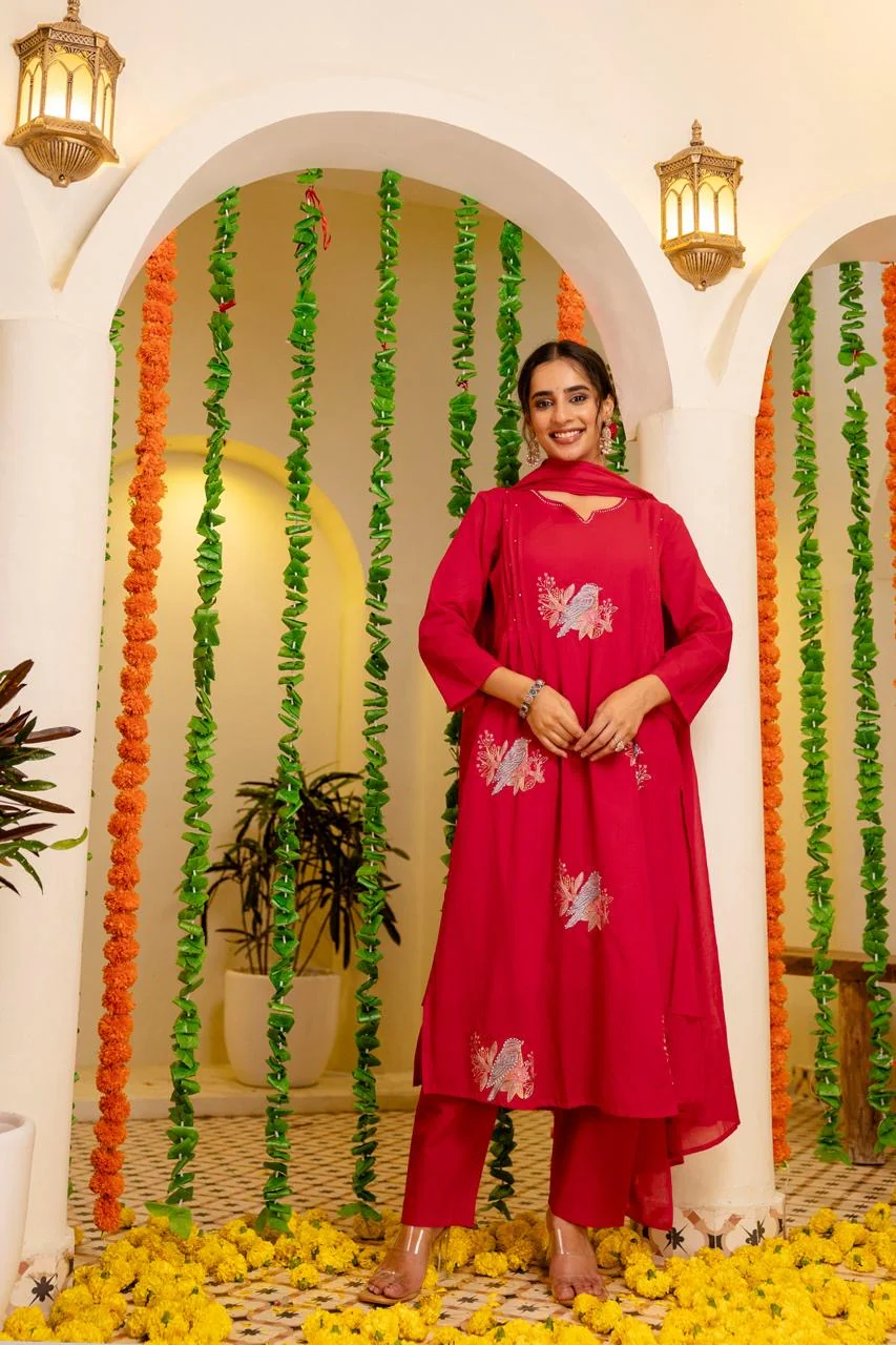 Roshni MulCotton Hand Detailed Pant Set - Image 8