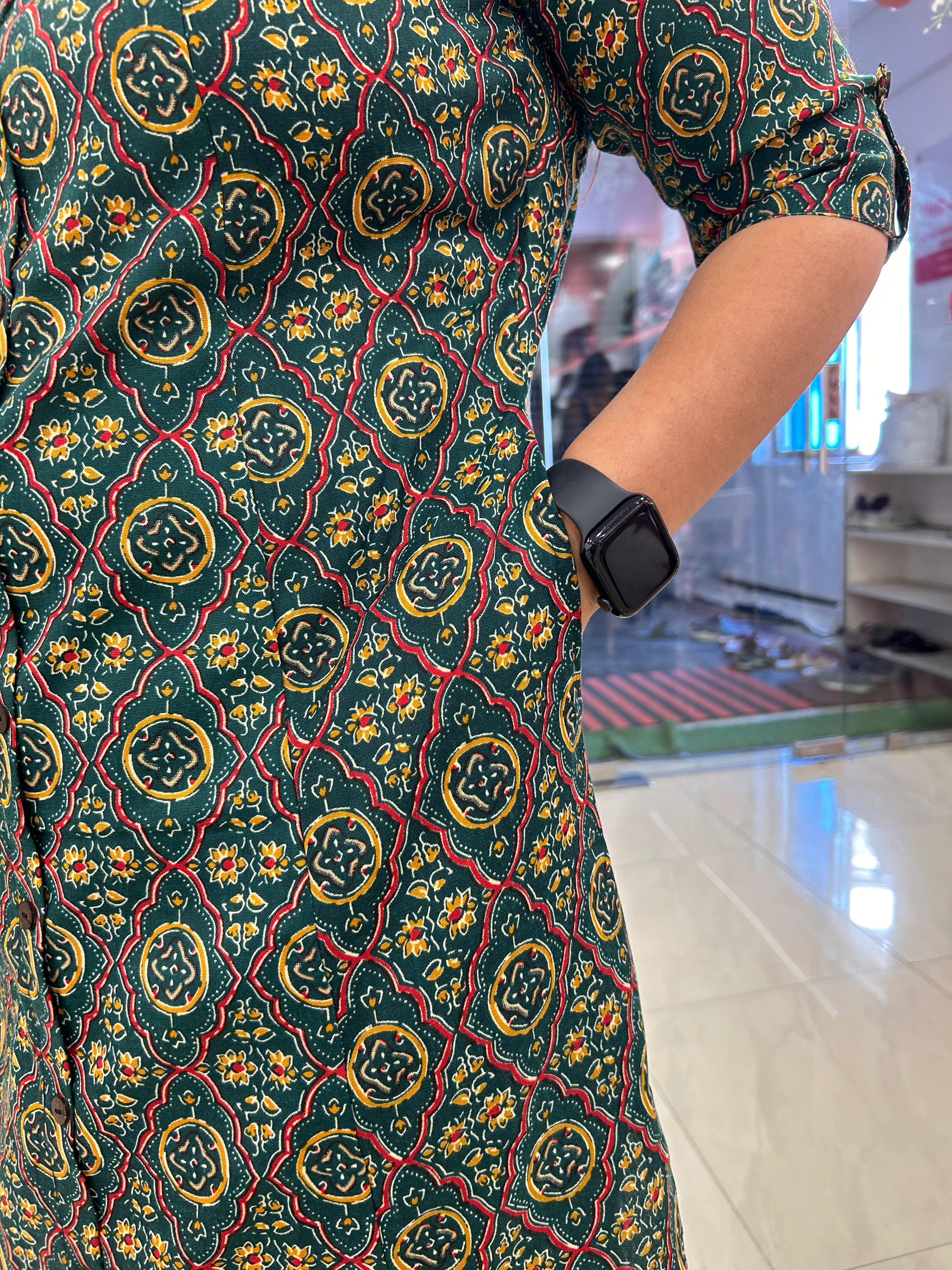 Rozana Cotton Casual A-Line Kurta with Pocket - Image 4