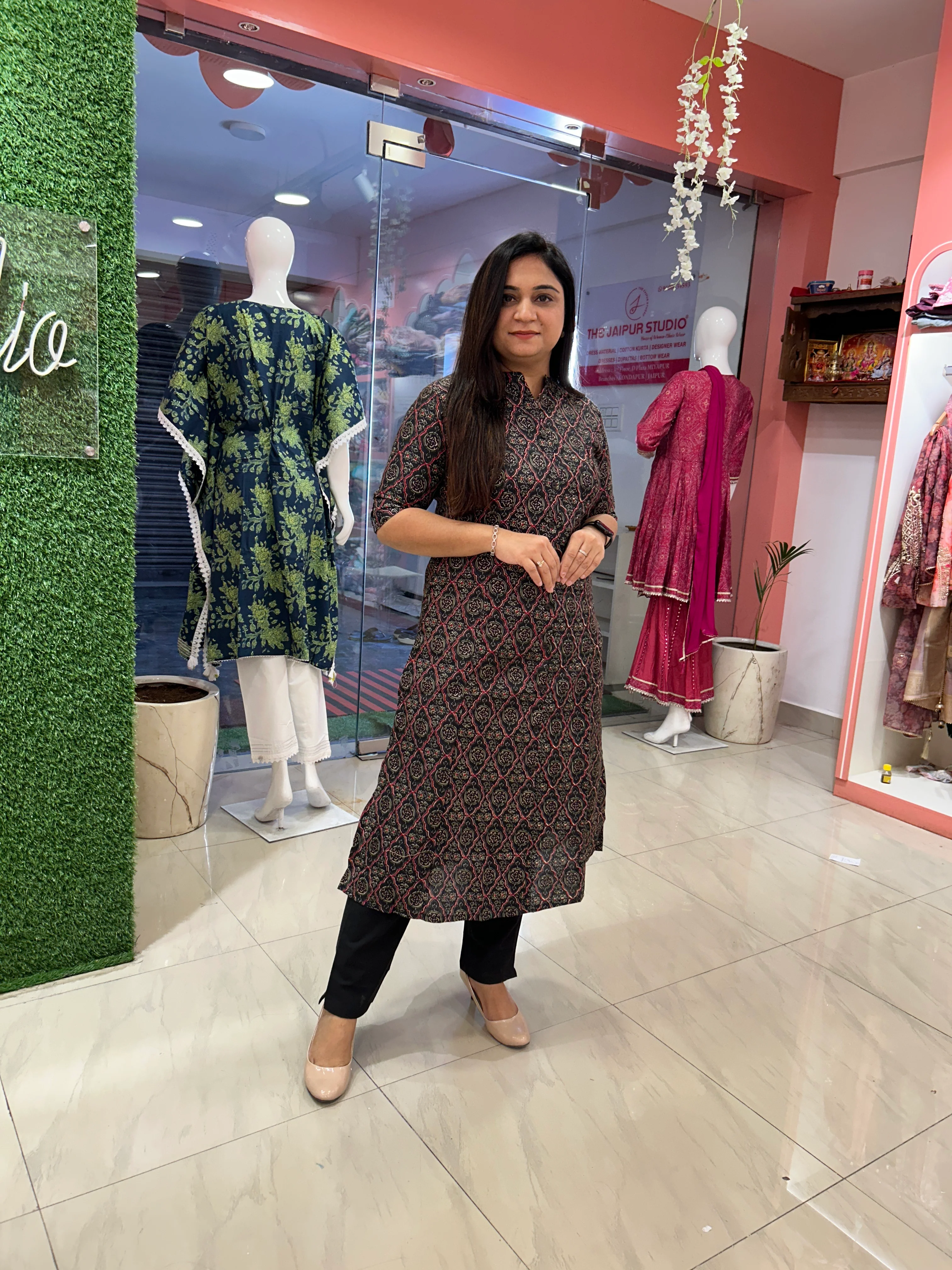 Rozana Cotton Casual A-Line Kurta with Pocket - Image 5