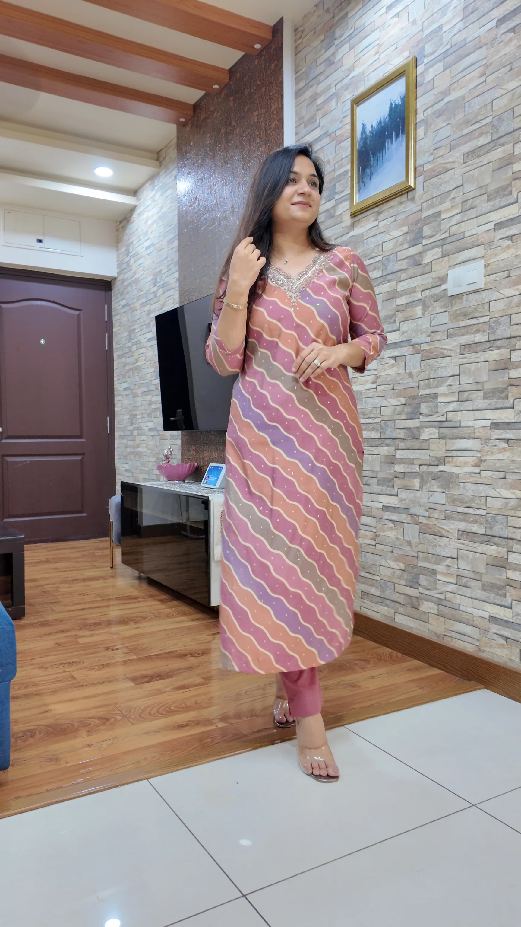 Rubaina leheriya Print Muslin Pant Set - Image 4