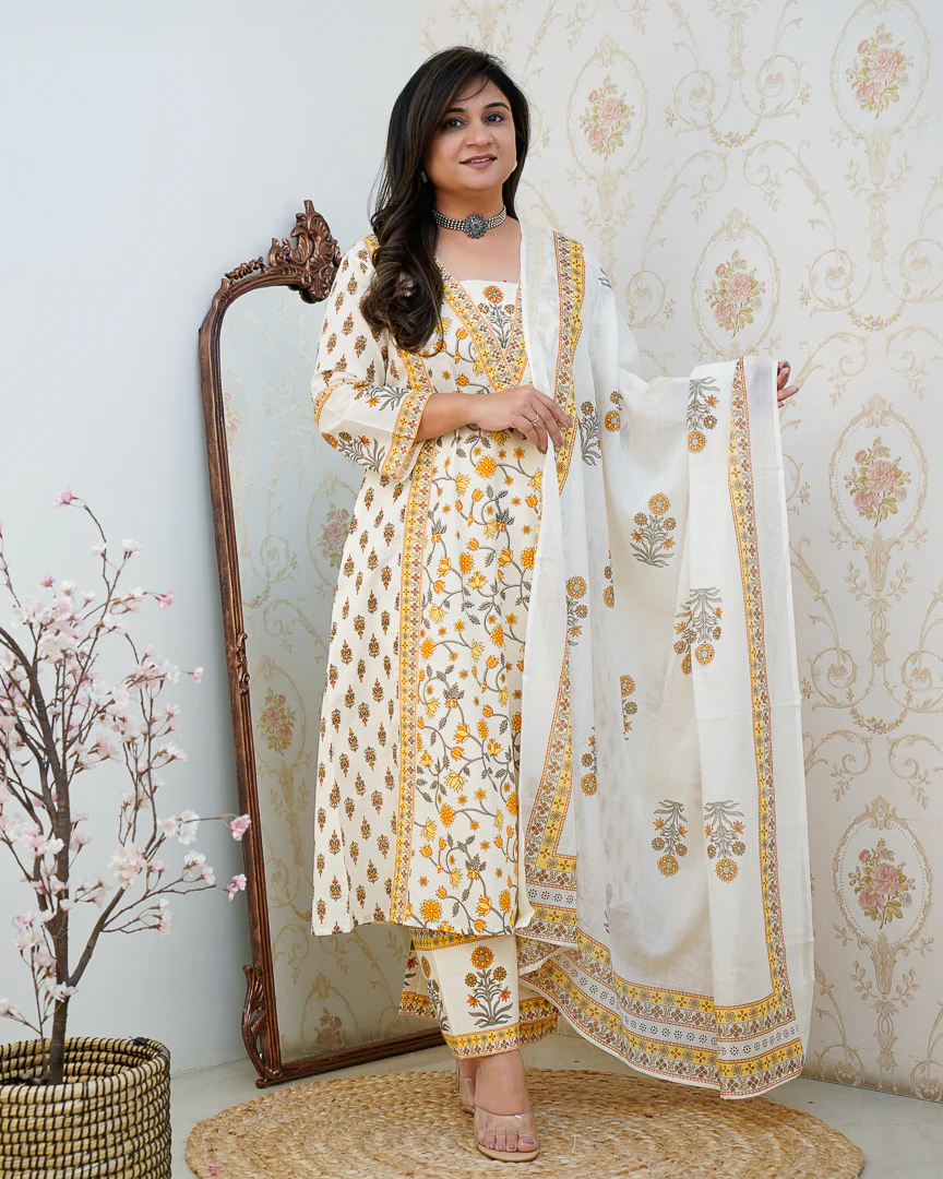 Ruhi Cotton Embroidered A-line Divider set - Image 13